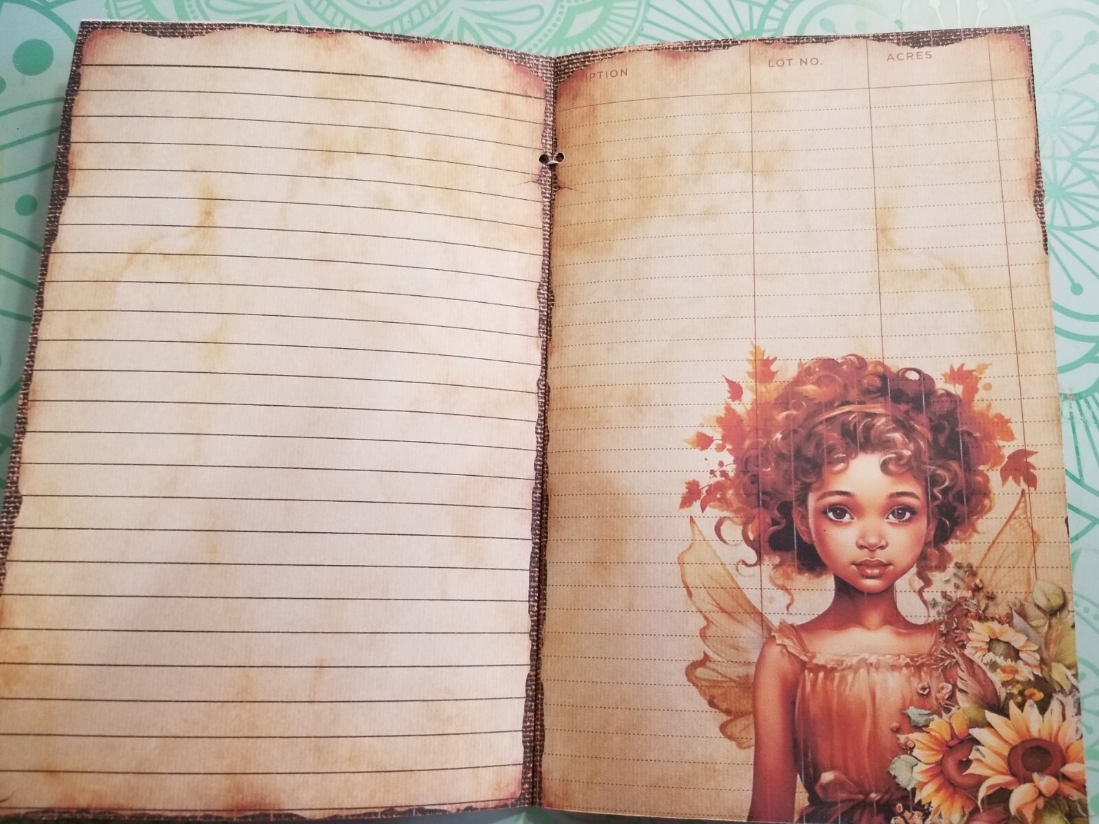 Junk Journal Blank Booklet “FOREST FAIRIES” HANDMADE FULL SIZED 9X6 40pgs