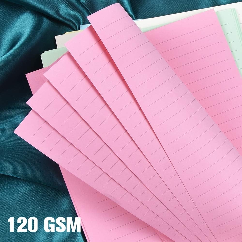 120 GSM Thick Lined Refill Paper: 200 Pages in 5 Pastel Colors for A6 Binders
