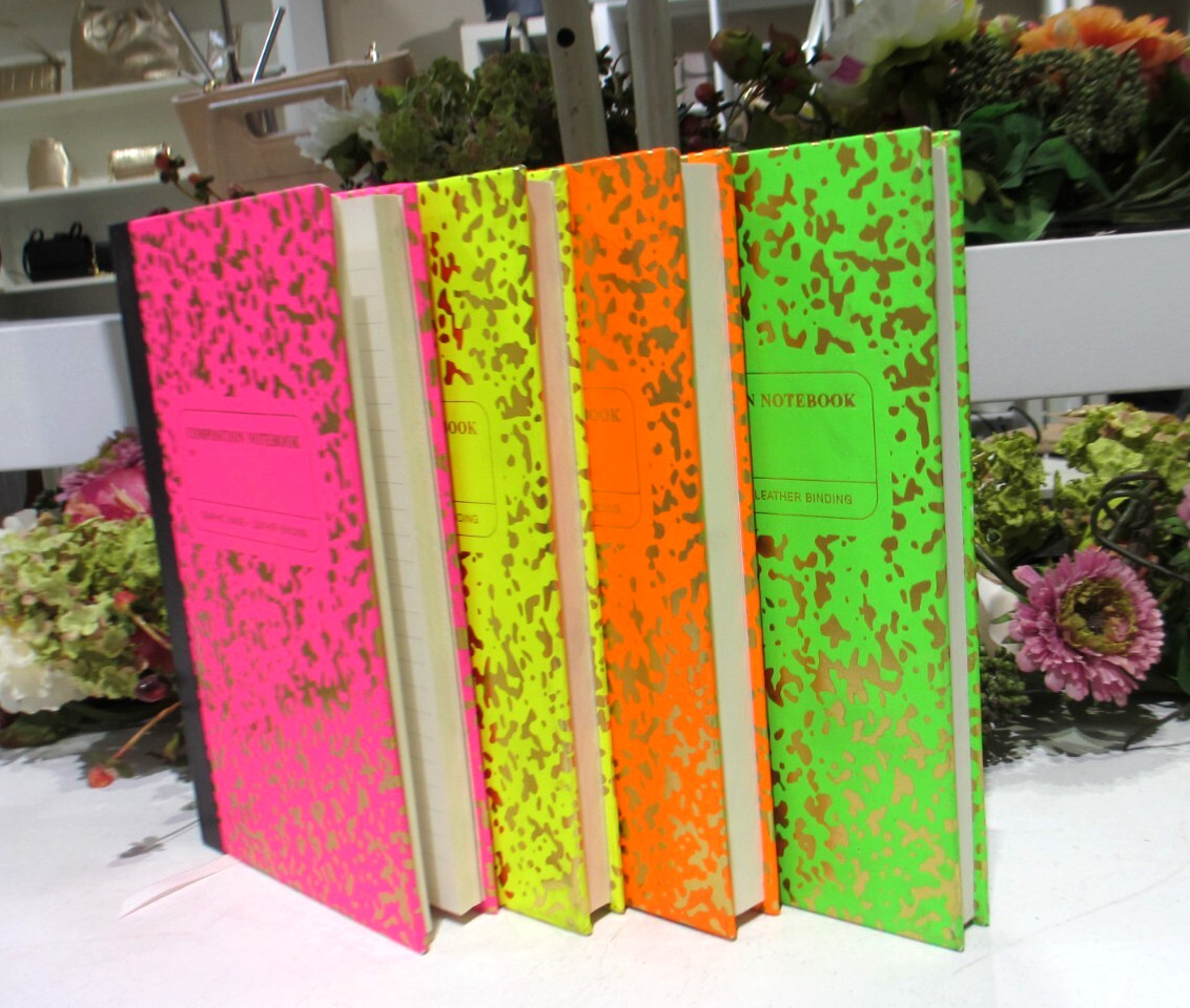 Graphic Image Composition Notebook Hardcover 224 Lined Pgs Neon ORANGE