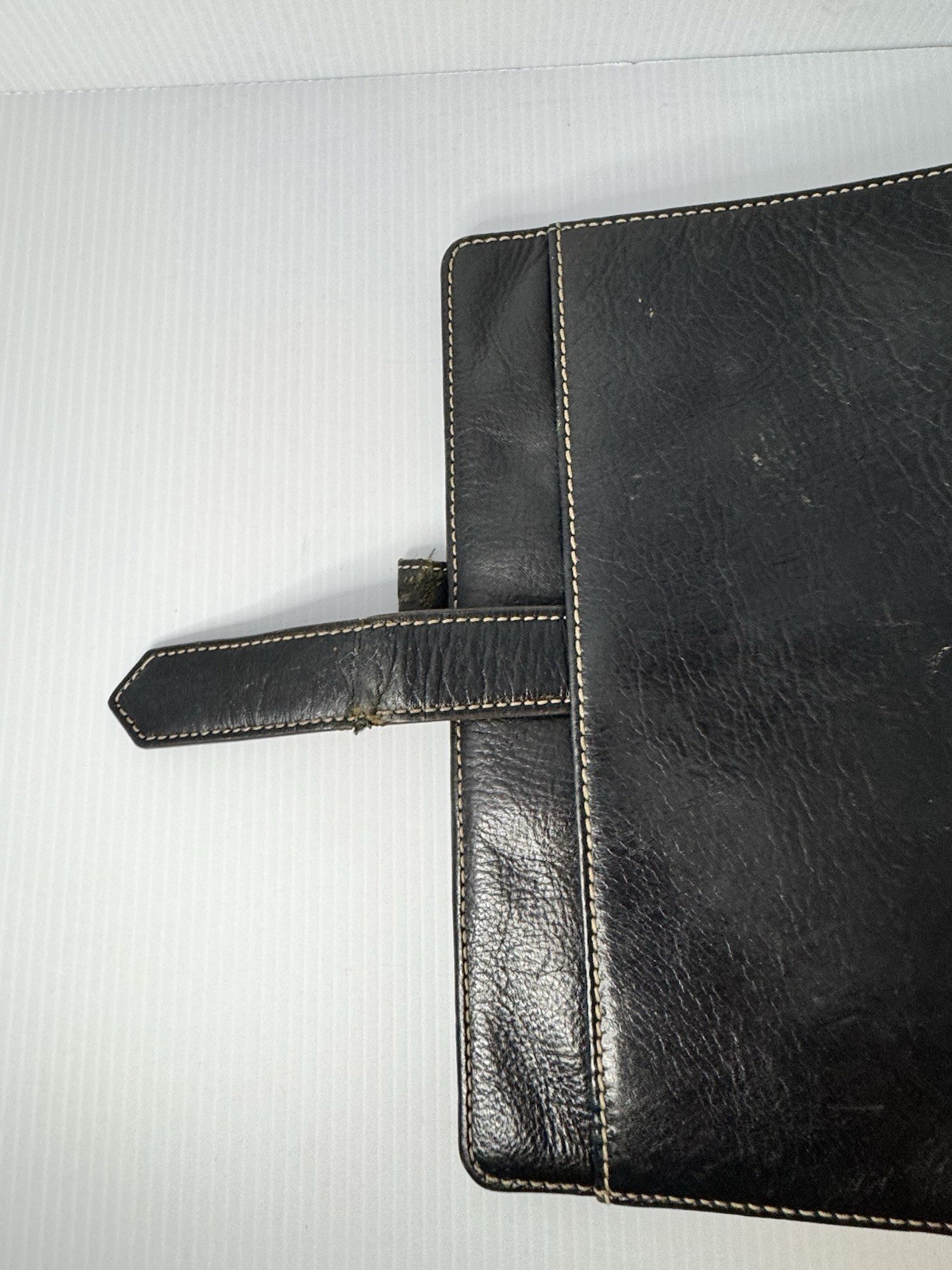 Franklin Covey Leather Planner Classic Original Vintage Aurora Collages Black