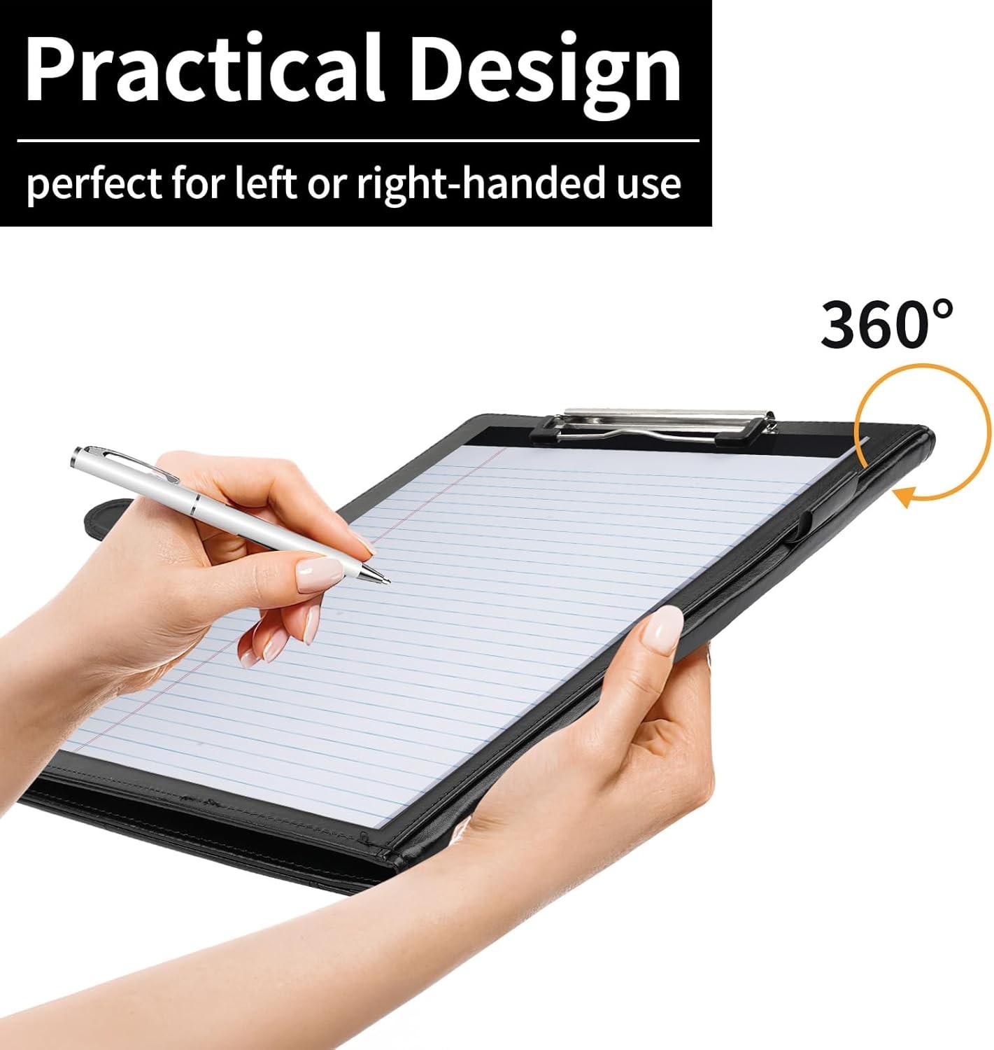 Professional Padfolio with Clipboard, Faux Leather Portfolio Folder Binder, L…