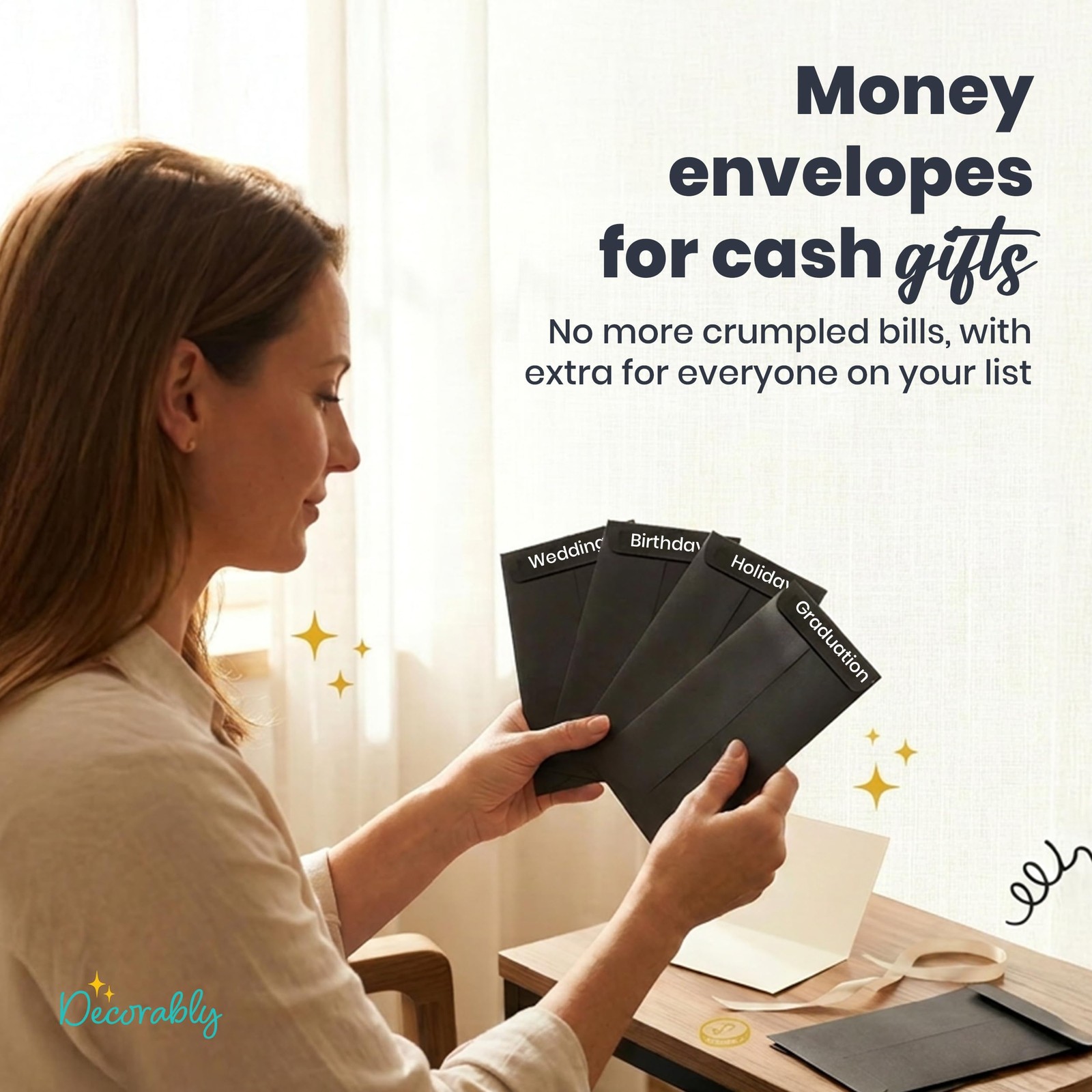 110 Pack Black Cash Envelopes for Money, 6.5 x 3.5in with Self-Adhesive, thic…