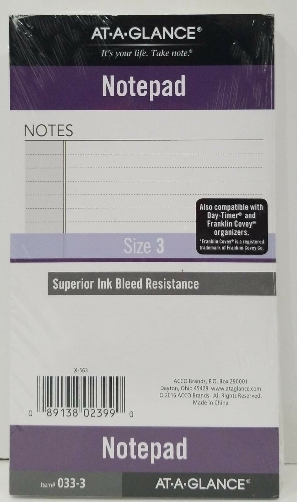 AT-A-GLANCE Day Runner Notepad, Topbound, Portable Size, 3 3/4″ x 6 3/4