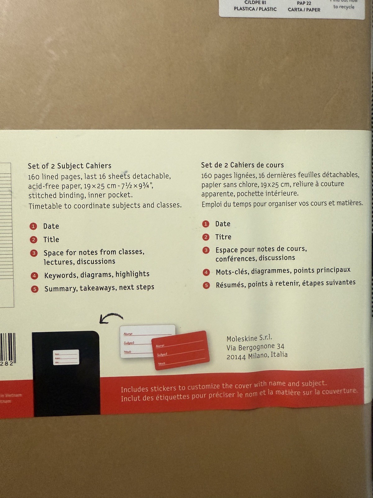 Moleskine Subject Cahier Journal, XL, Black/Kraft Brown (7.5 X 9.75) (Other)
