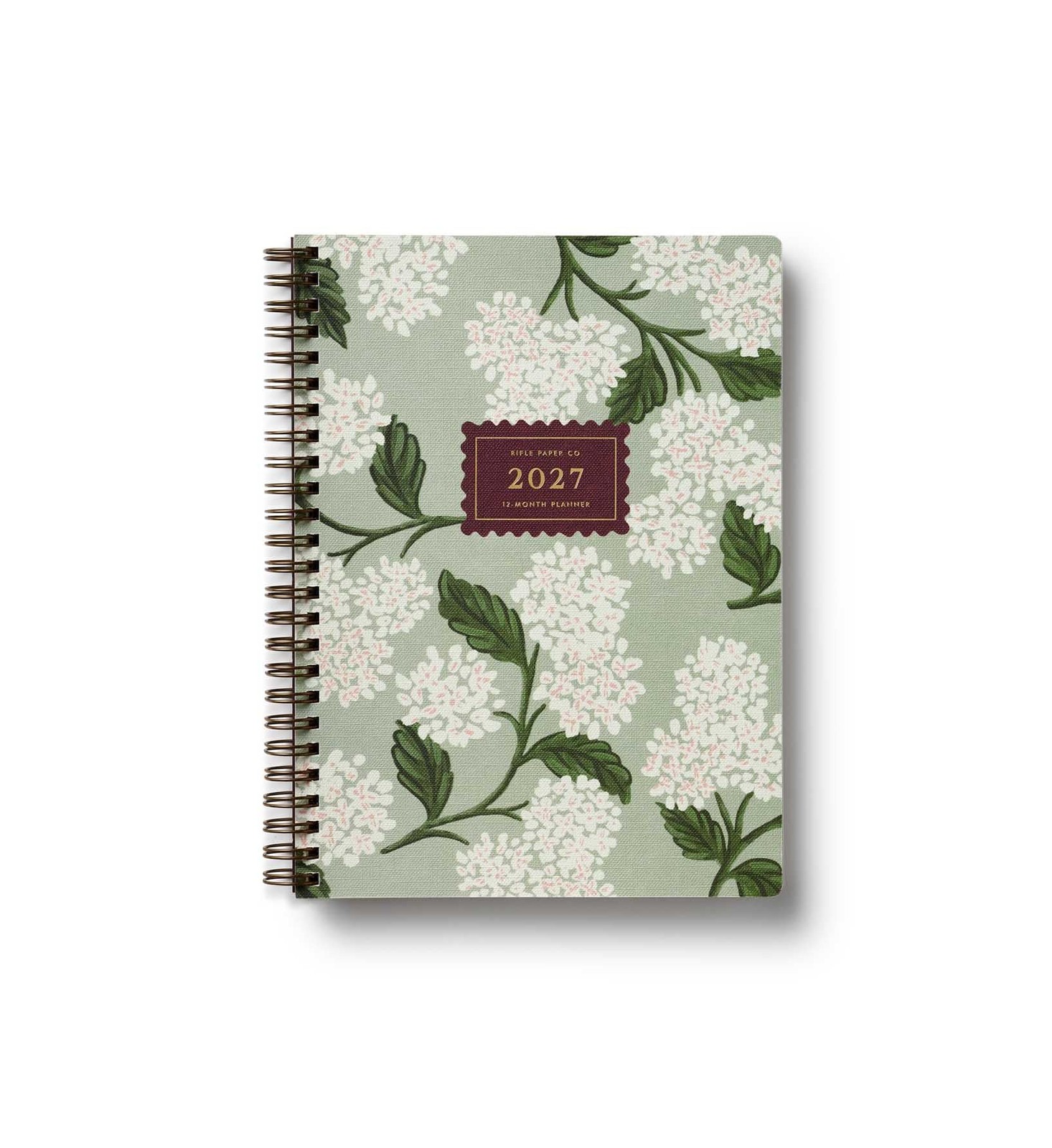 Rifle Paper Co. 2027 Sage Hydrangea 12-Month Softcover Spiral Planner Includes