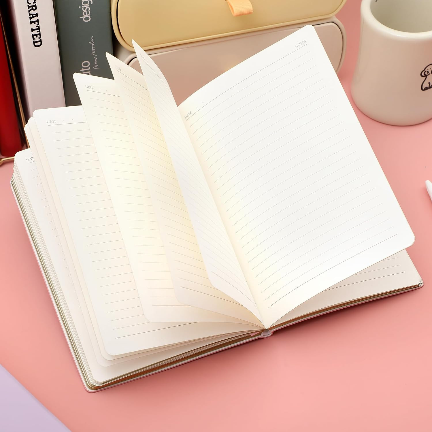 Lined Journal Notebook for Women and Girls 256 Pages Cute Diary with Heart
