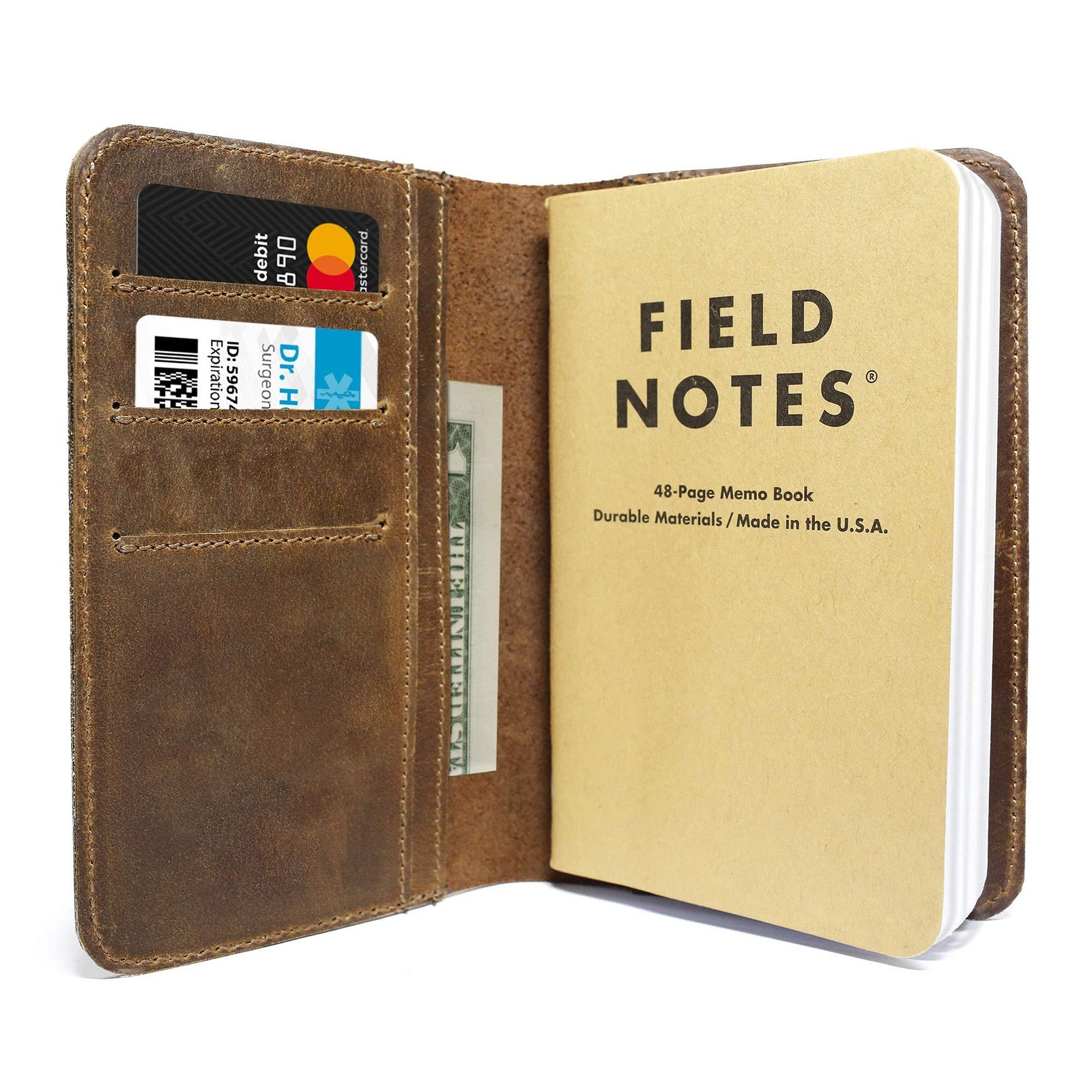 Jack’s Point Leather Field Notes Cover for Memo – Pocket Sized brown