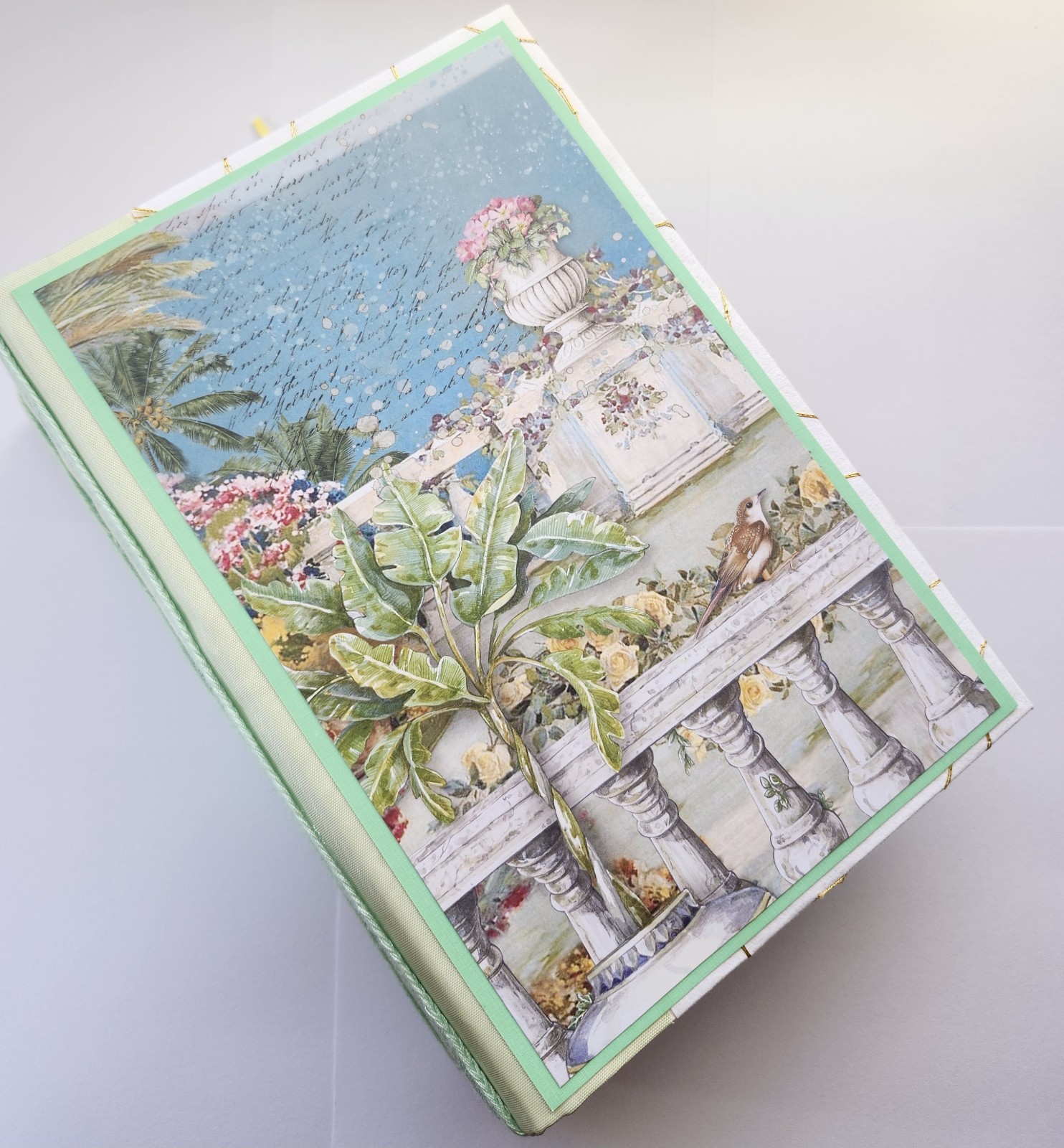 “ITALIAN RIVIERA” Handmade XL Journal Mediterranean Blues, Lemons Keepsake 96pgs