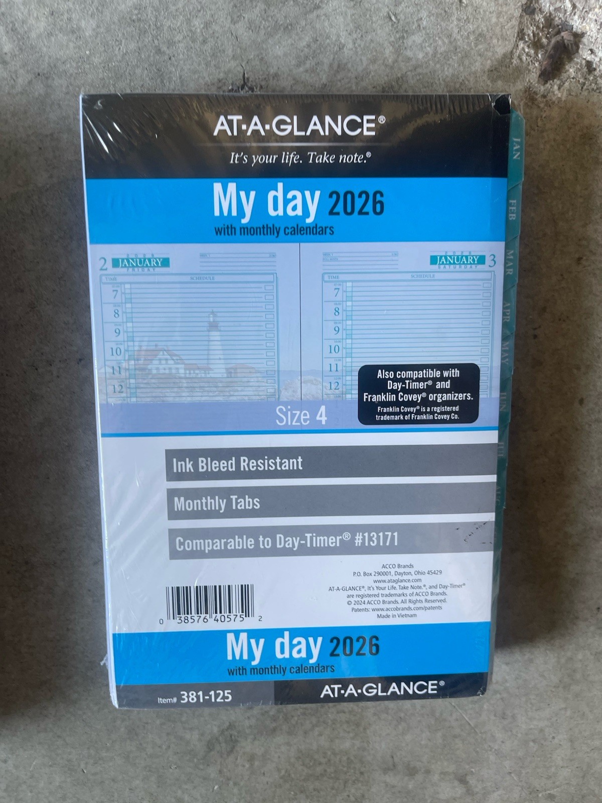 2026 Daily Planner Refill AT-A-GLANCE Size 3 Traditional White 381 New Year