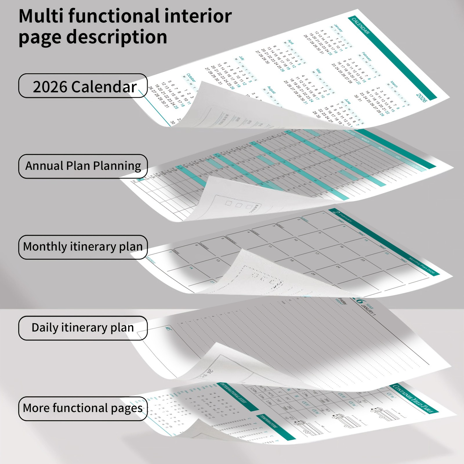 2026Daily Planner Notebook and Calendar Magazine Time Management Notebook,Diary