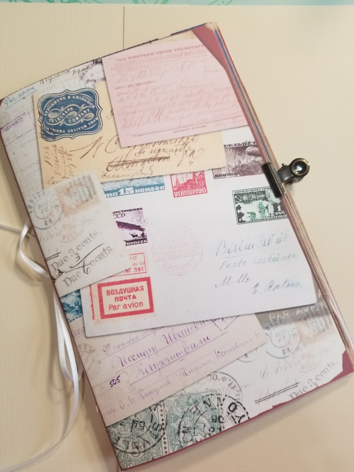 Junk Journal Booklet “VINTAGE LETTERS” Cards, Pockets, Ephemera + More!