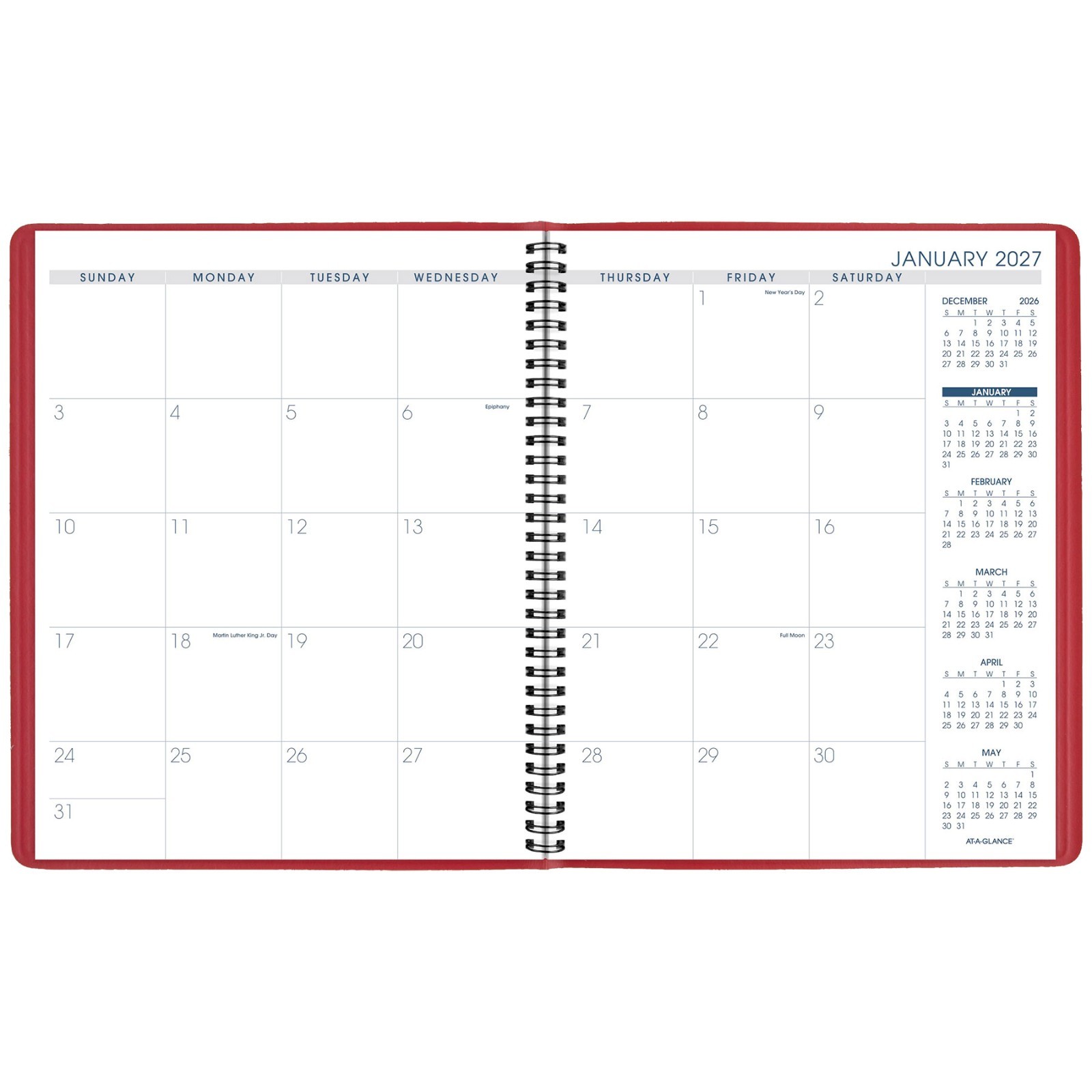 2026 At-A-Glance 70-250-13 Monthly Planner, 9 x 11″, Red Cover