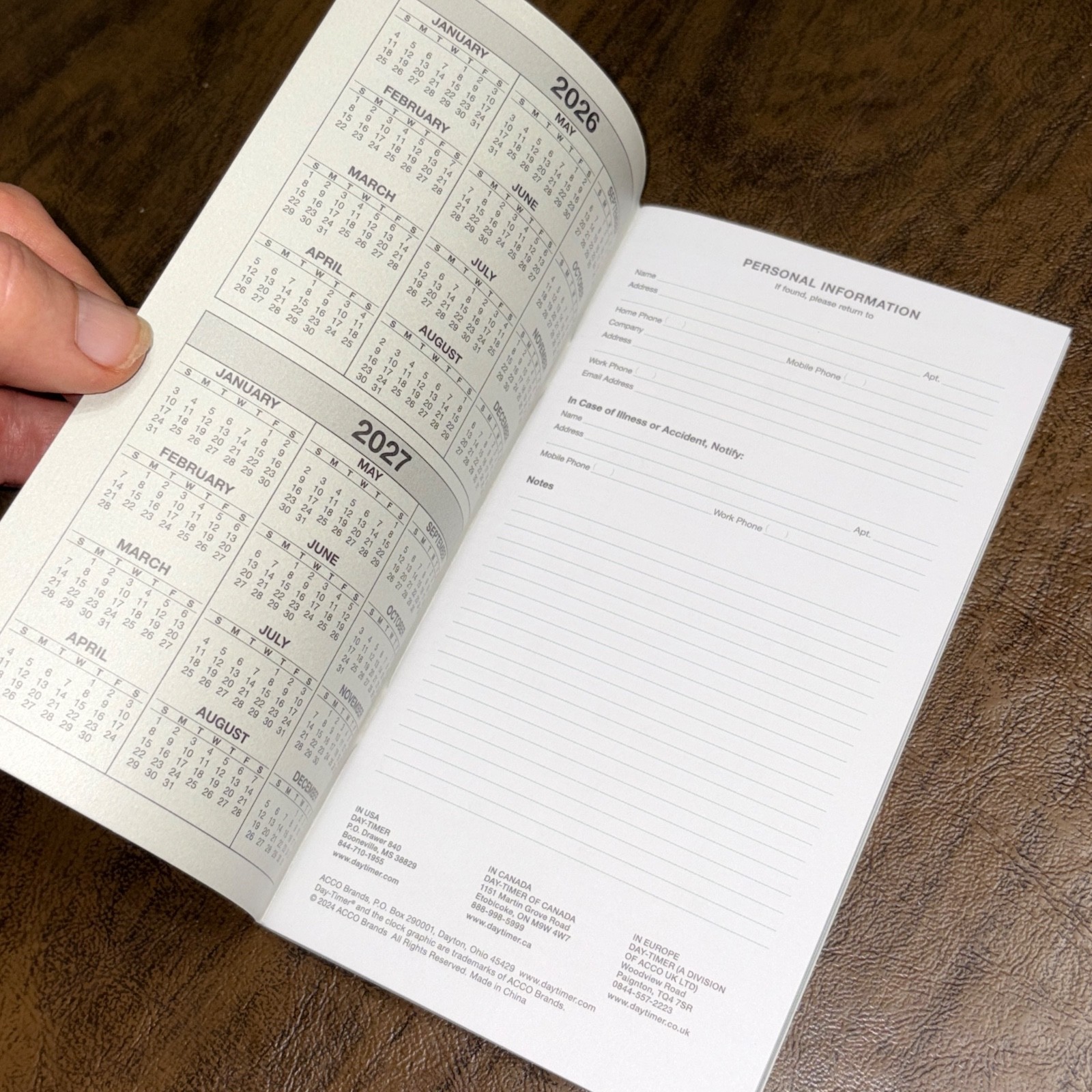 New Pocket Size DAY-TIMER 20 Month ADVANCE PLANNER July 2026 – Feb 2028 Daytimer
