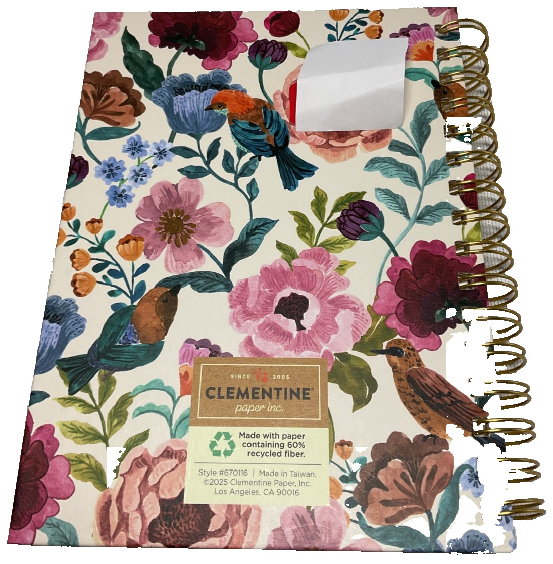 CLEMENTINE PAPER INC JOURNAL LINED BIRDS FLOWERS NWT