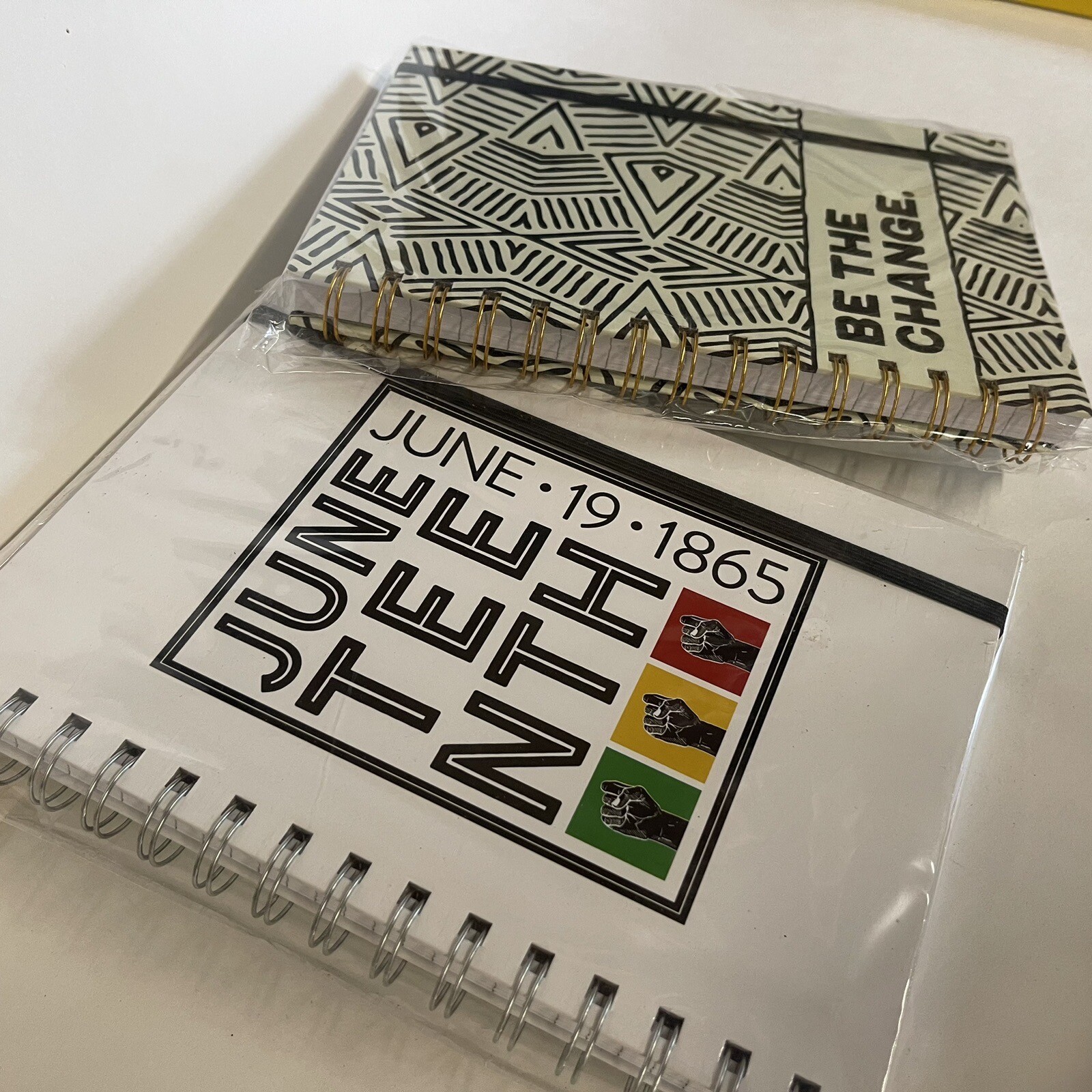2 Black Lives Matter, 6×8” Notebooks 100 Pages, Abstract patterns White & Black