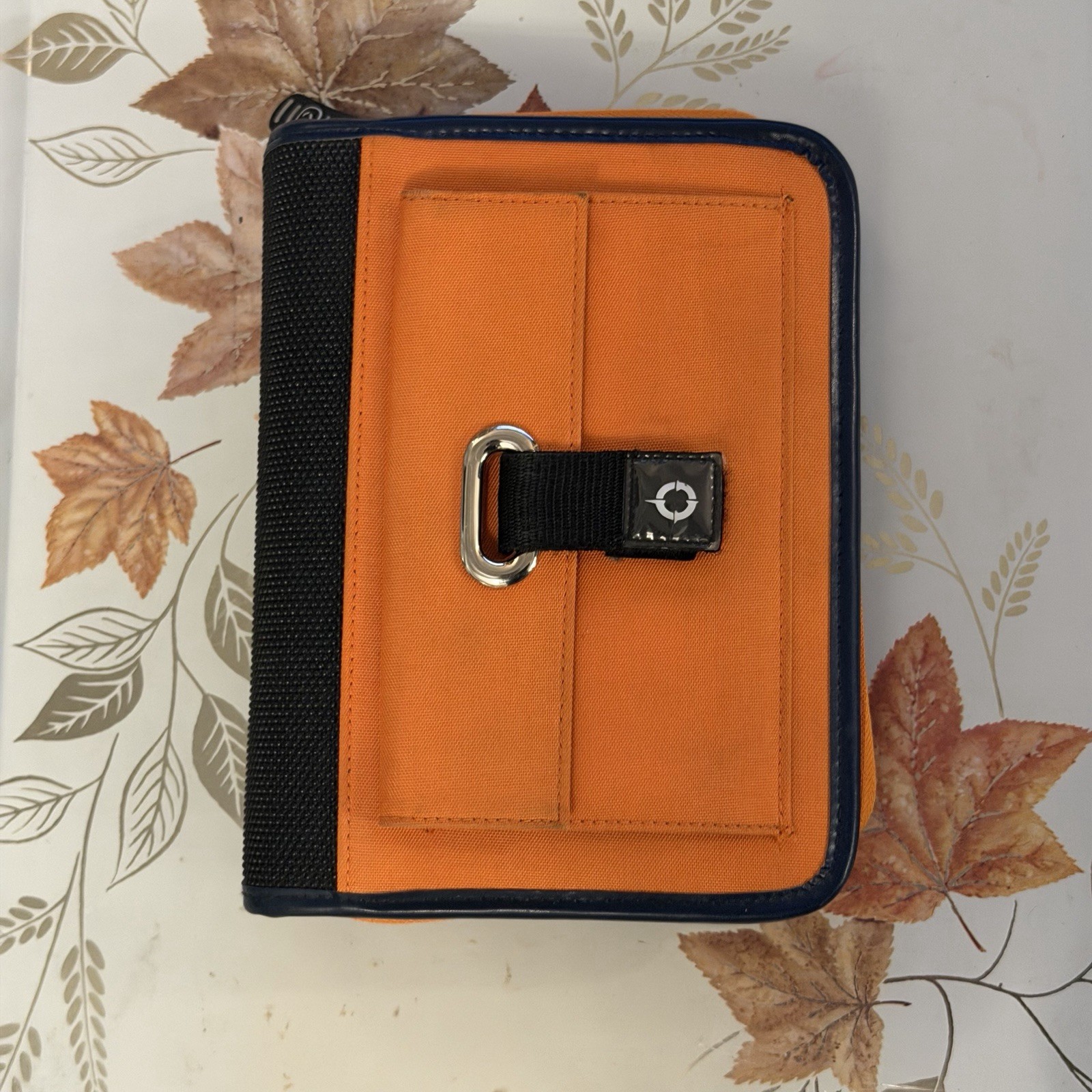 Franklin Covey Orange Sport Nylon Binder Compact 6-Ring Holds Pages 8.5” x 6.5”