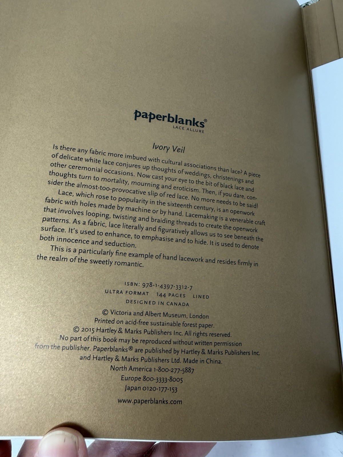 Paperblanks Ivory Vail Journal 144 Pages Lined – Brand New