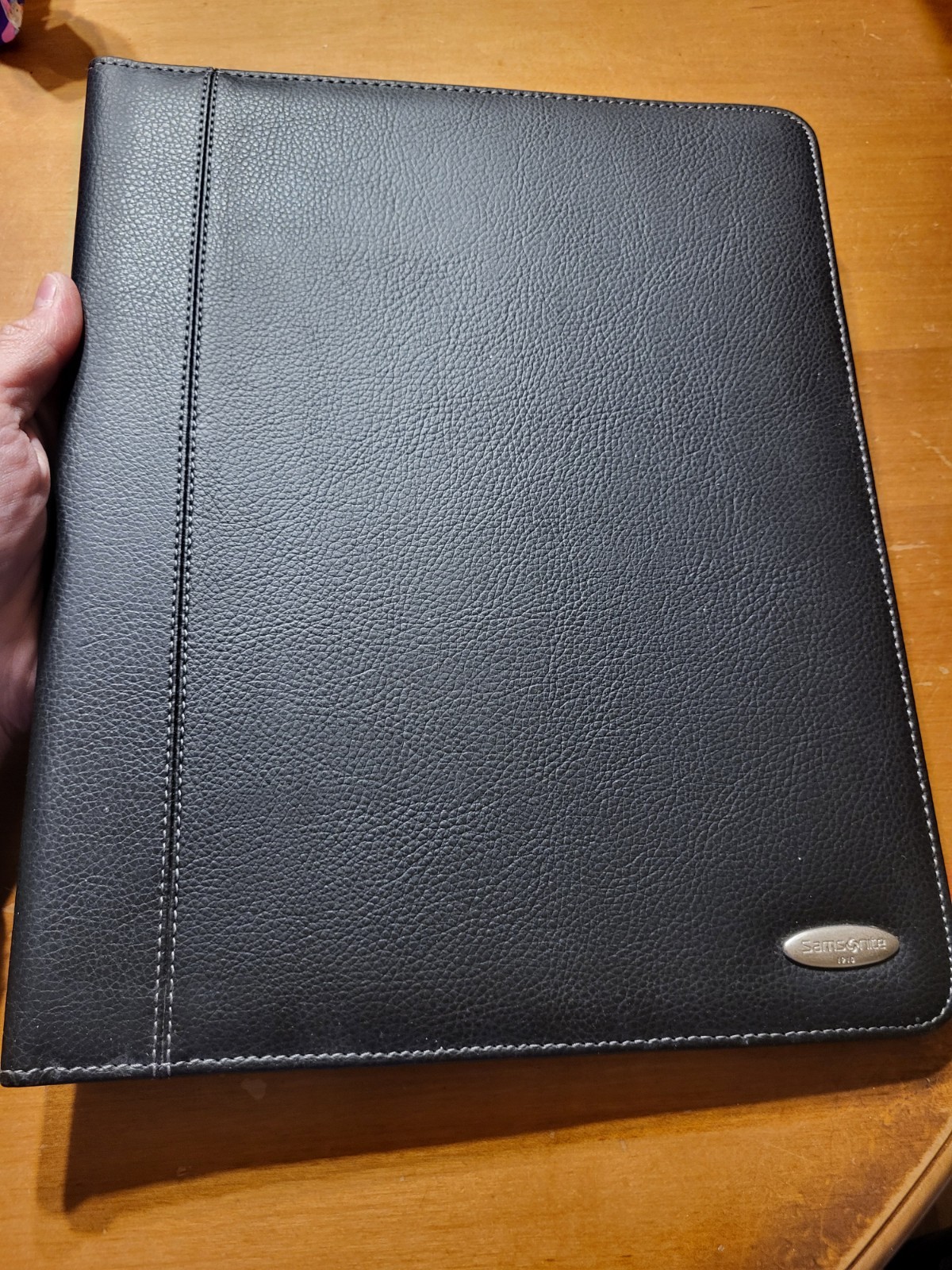Samsonite Black Faux Leather Business Portfolio with Pocket & Calculator READ