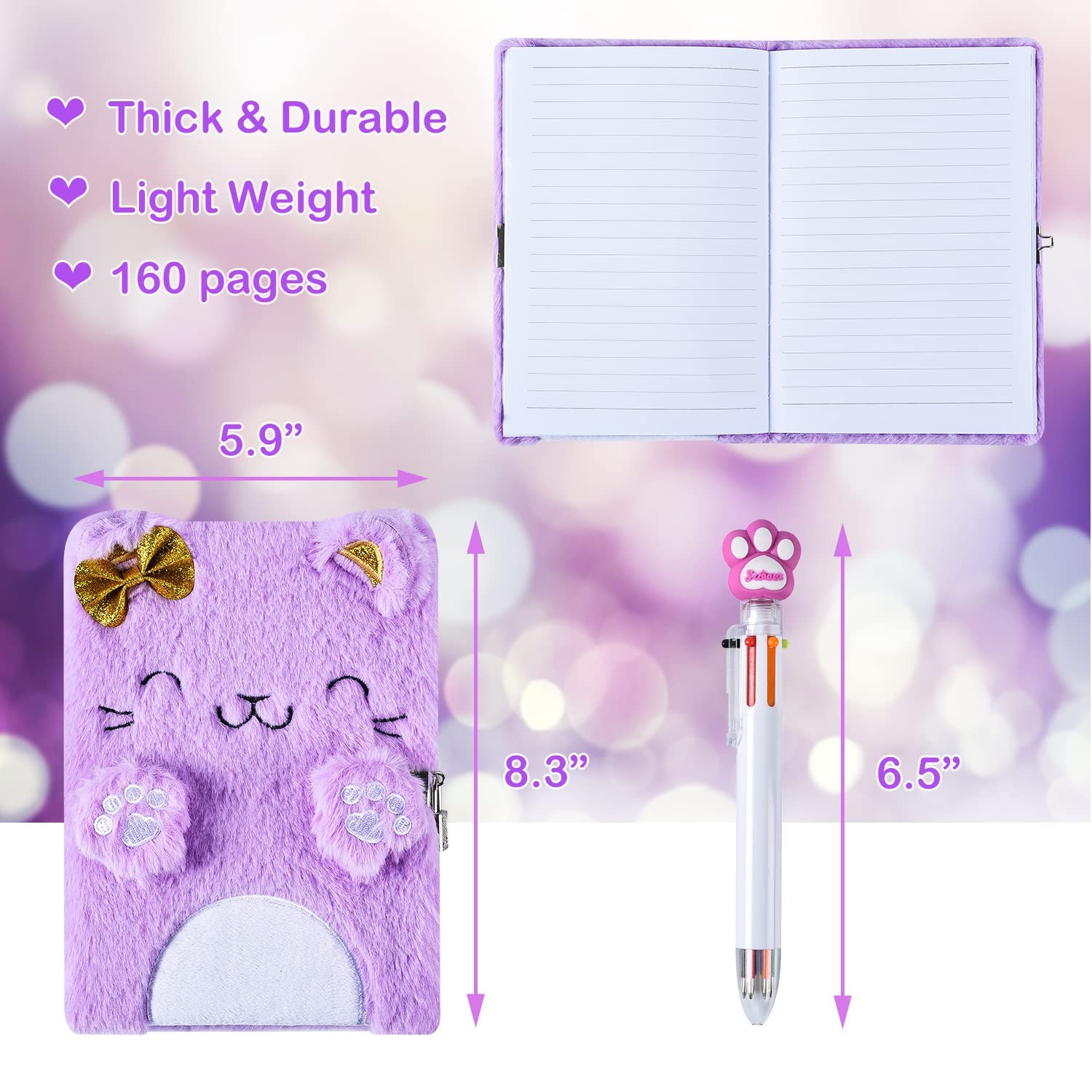 PJDRLLC Diary for Girls with Lock and Keys, Kids Journal Travel Notebook for …