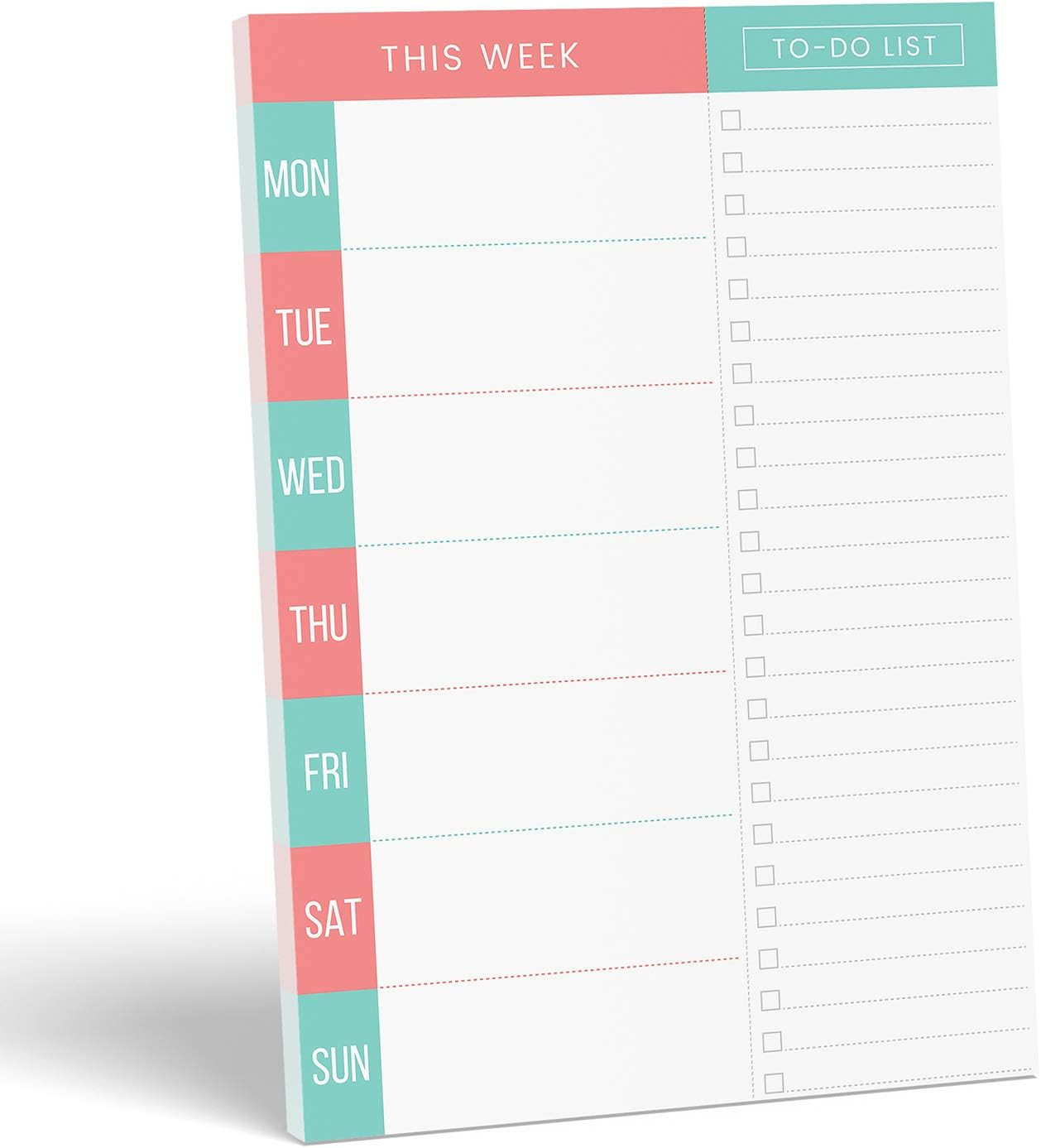 Daily Planner – Undated 2026 Planner plus to Do List – Teal/Orange Magnetic Week