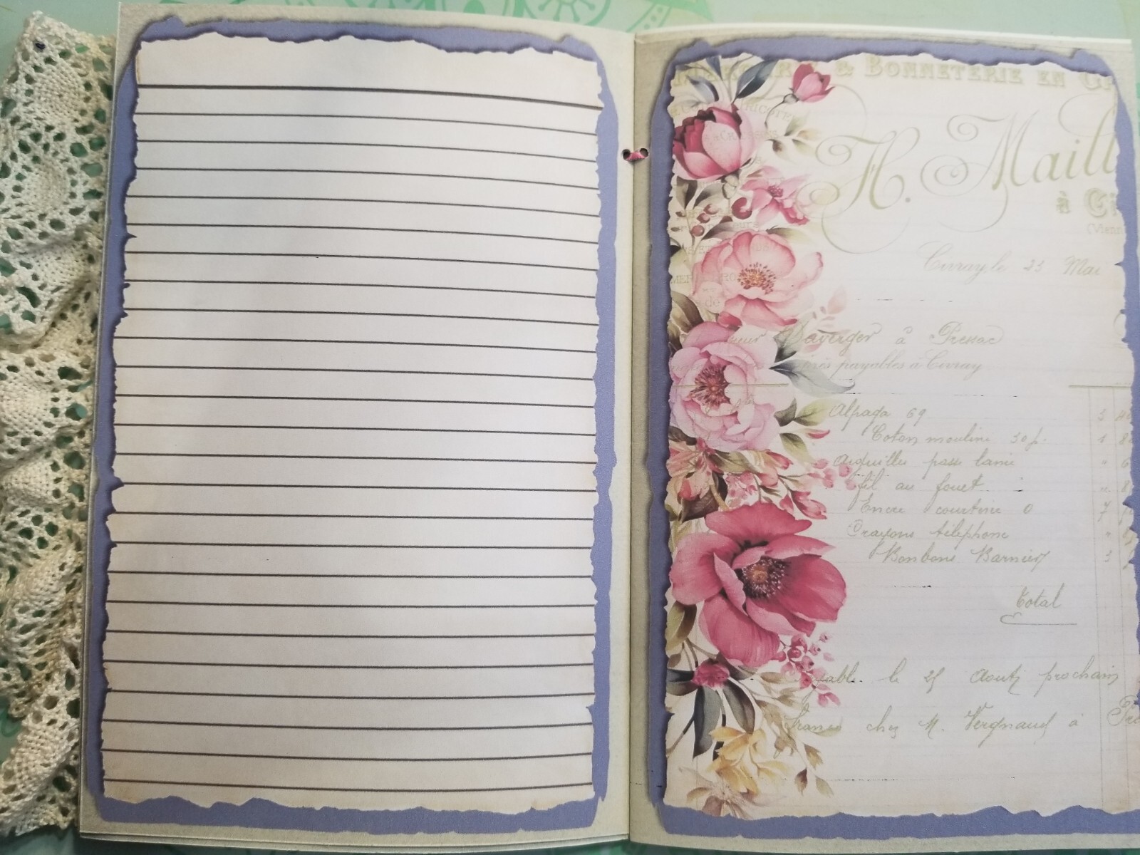 Junk Journal Booklet “SPRINGTIME” HANDMADE Cards, Pockets, Ephemera, Stickers