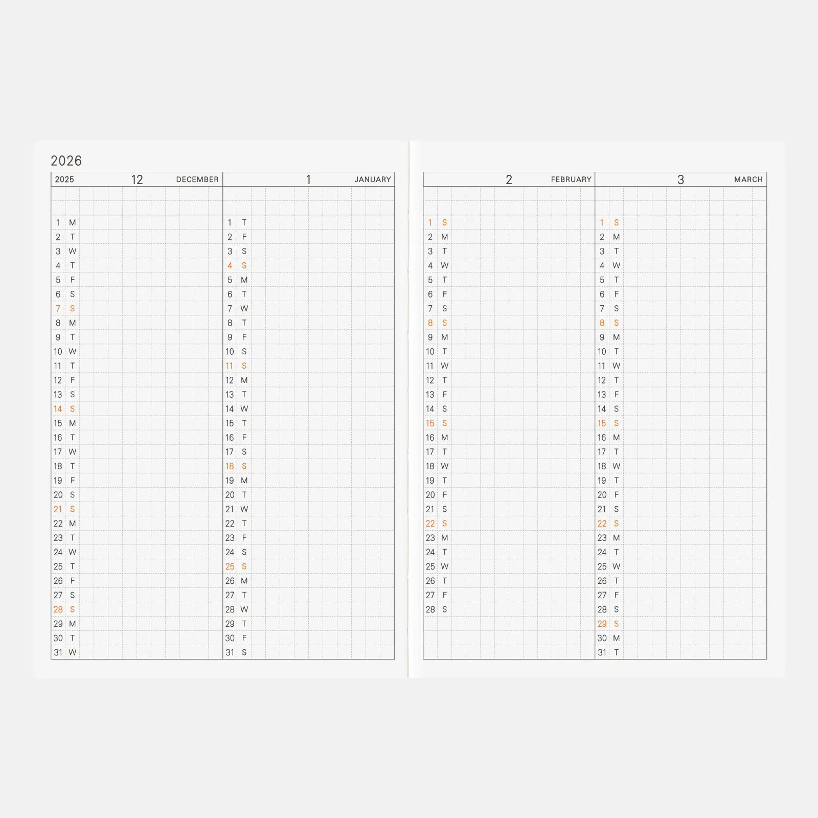 Hobonichi Techo Planner English version 2026 A6 size January Start from Japan