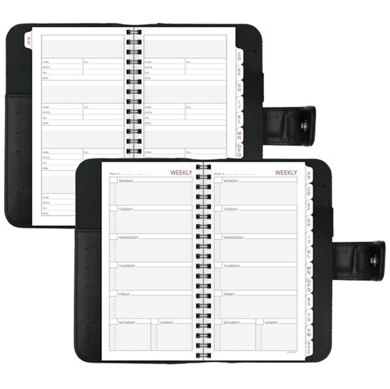 AT-A-GLANCE Undated Windsor Slim Profile Monthly Set, Black Pocket, 3-1/2×6-1/2″