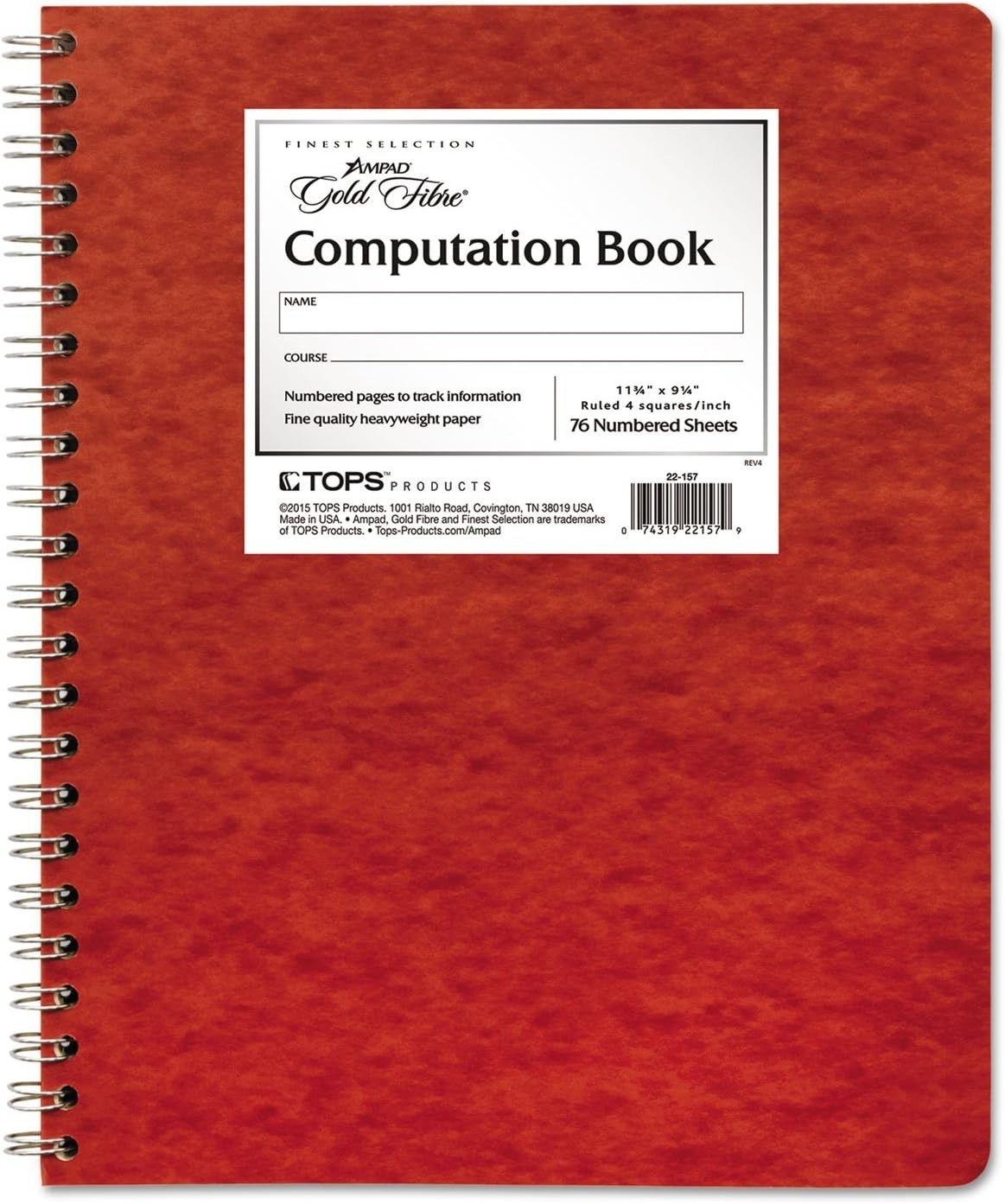 Quad Ruled Blank Book 11.34 x 9.14 Heavyweight 20lb Paper Twin Wire Binding