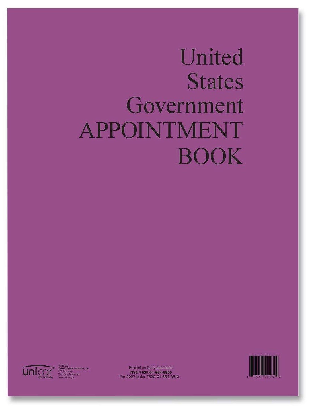 2026 Unicor US Government Fed Weekly Appt Book, Spiral 11″x 9″, Jan – Dec, Qty=2