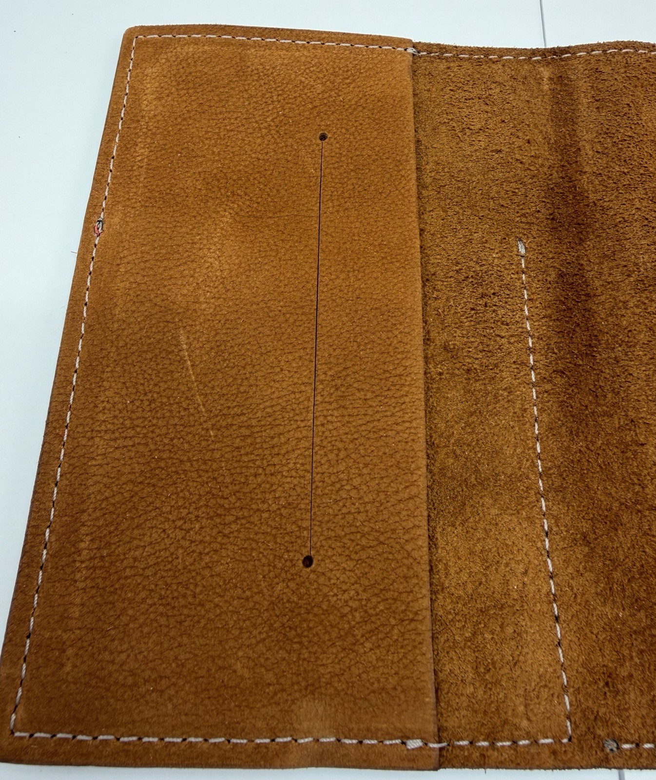 Sojourner Handmade Leather Field Notes Cover Pocket Notebook Brown Red Stitching