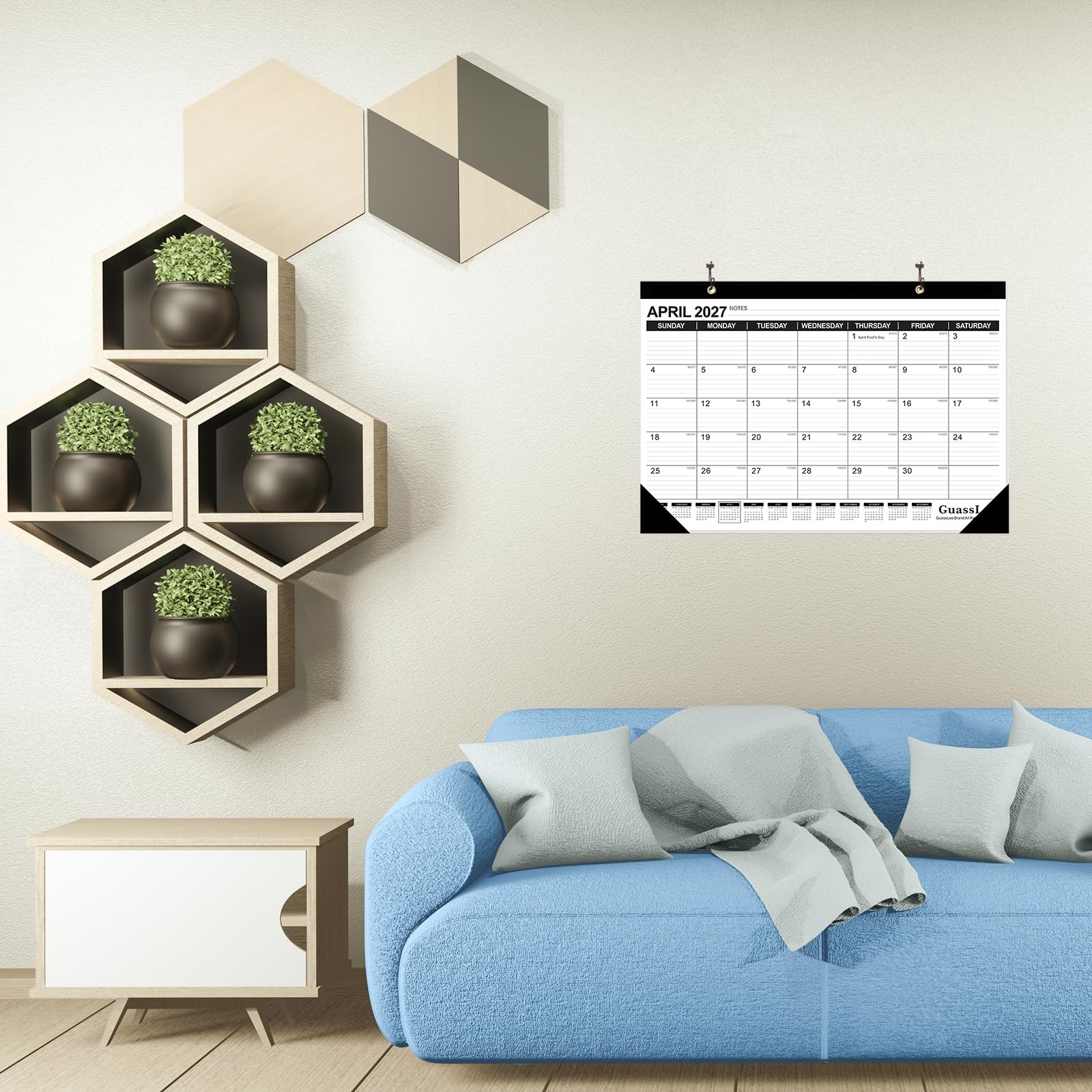 GuassLee Desk Calendar 2026-2027 – 19 Months Academic 17″x11.5″, Jun 1 pack