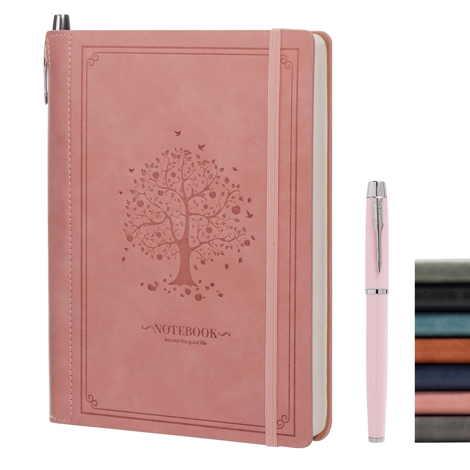 OnMove Lined Notebook Journal for Women Men 320 Pages A5 Hardcover Pink