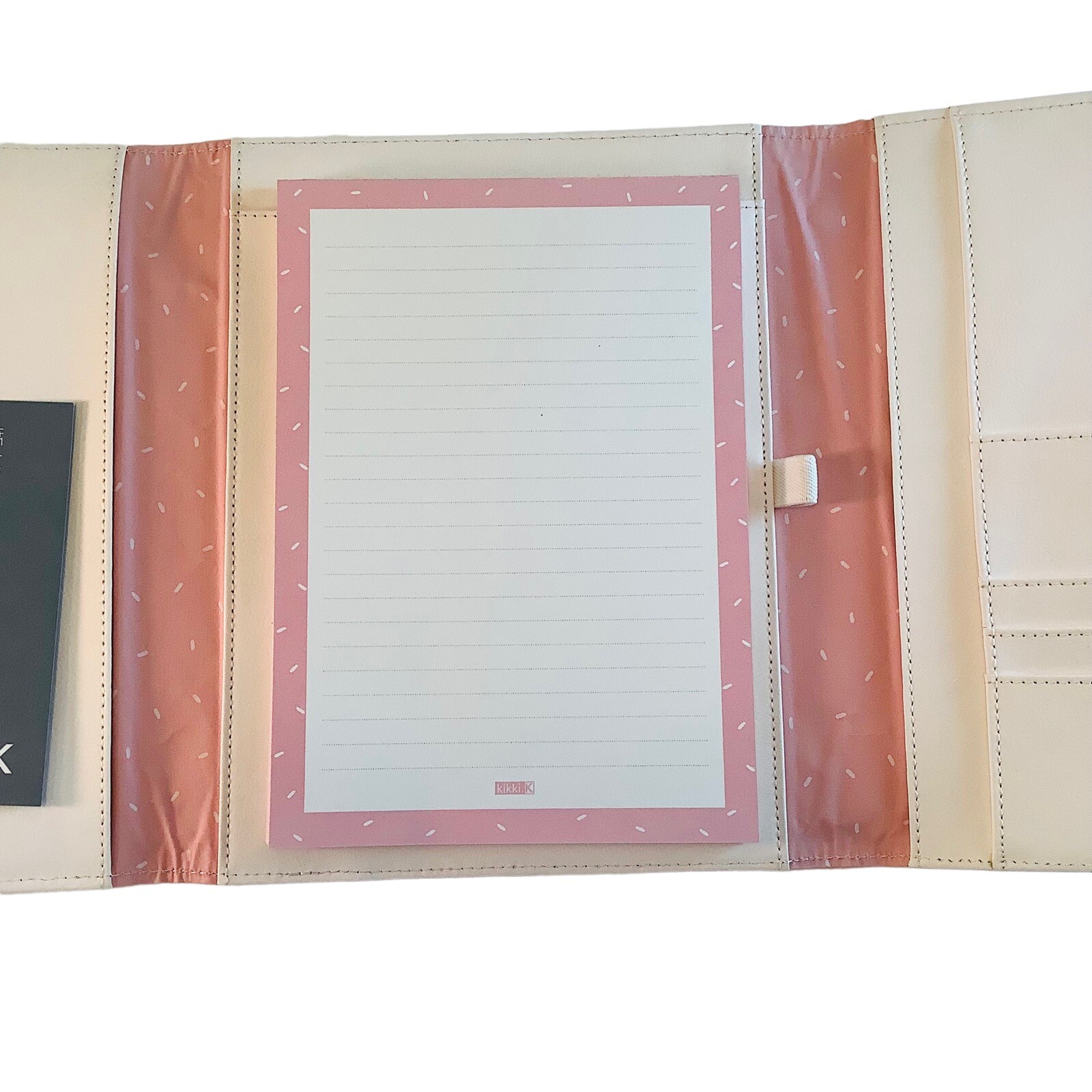 Kikki.K Leather Compendium Pink Trifold Notepad Padfolio “Today is Your Day”
