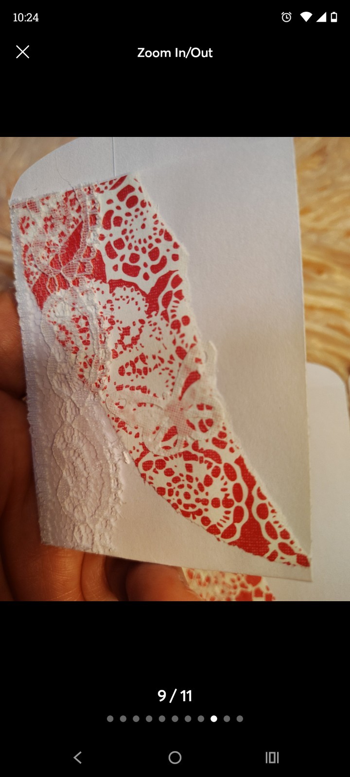 Junk Journal lace pockets Set of 3 Handmade White Pink lace Pretty Pink Shabby