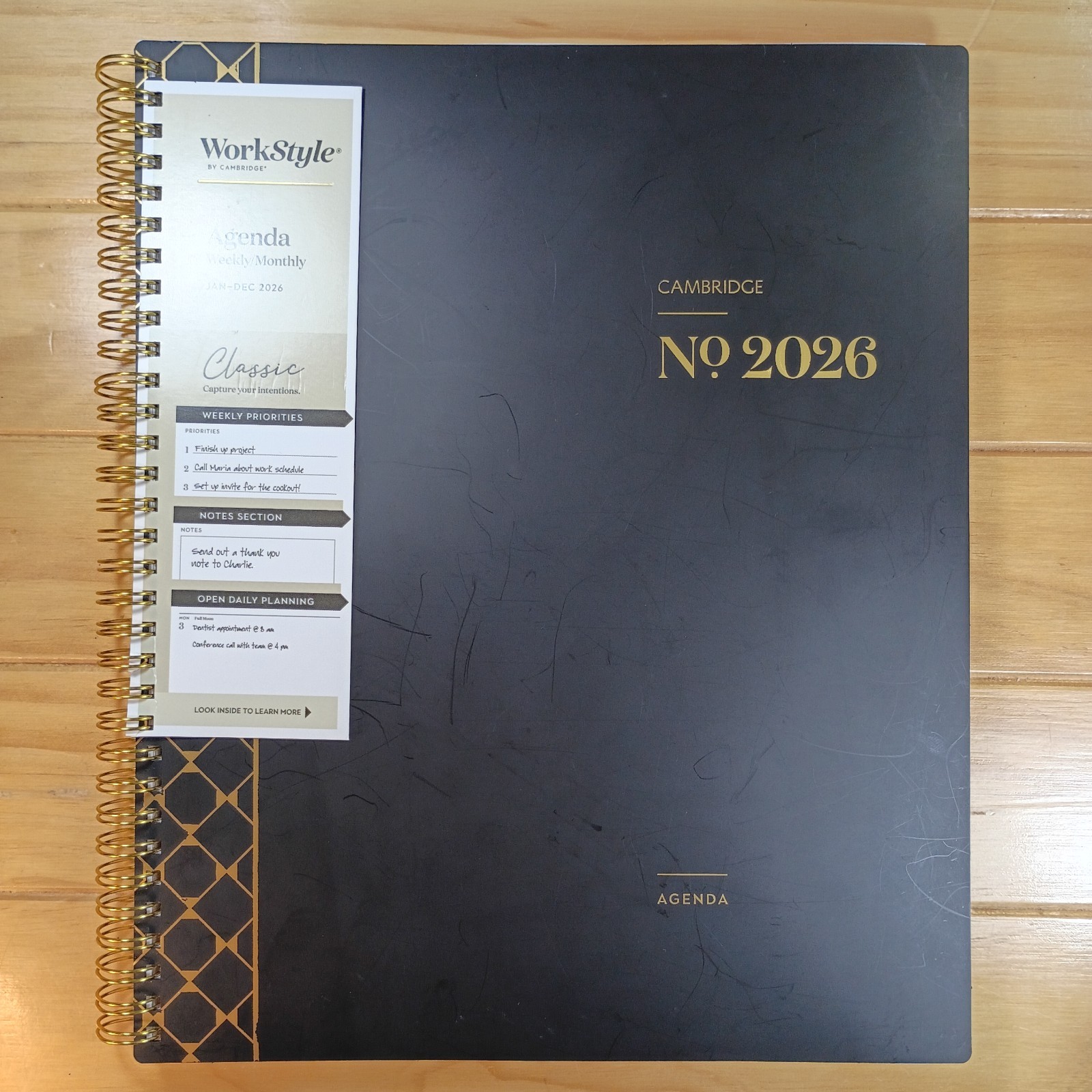 Cambridge Agenda Weekly Monthly Planner 2026 Classic 8-1/2 x 11 In. Wire-O New
