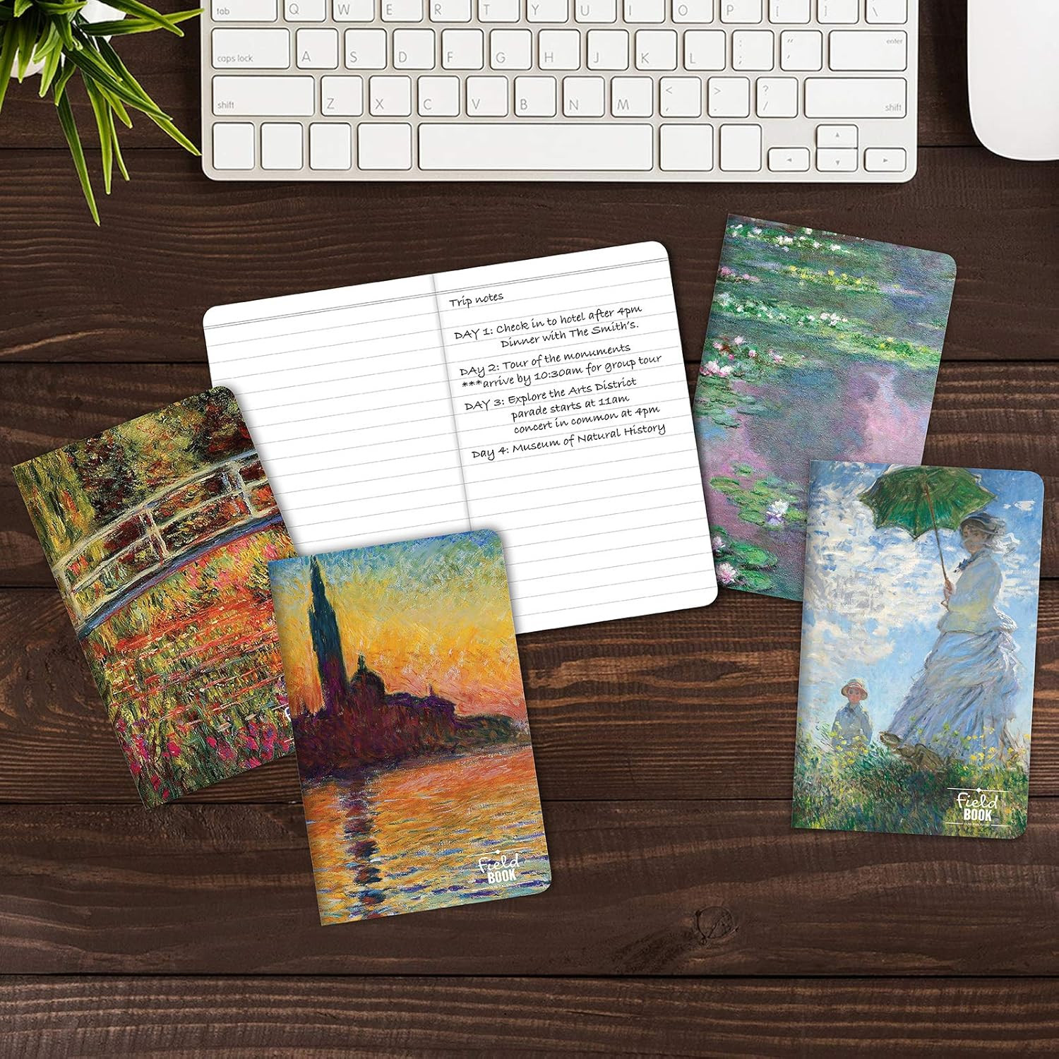 Field Notebook – 5″x8″ – MONET Patterns – Lined Memo Book – Pack of 5