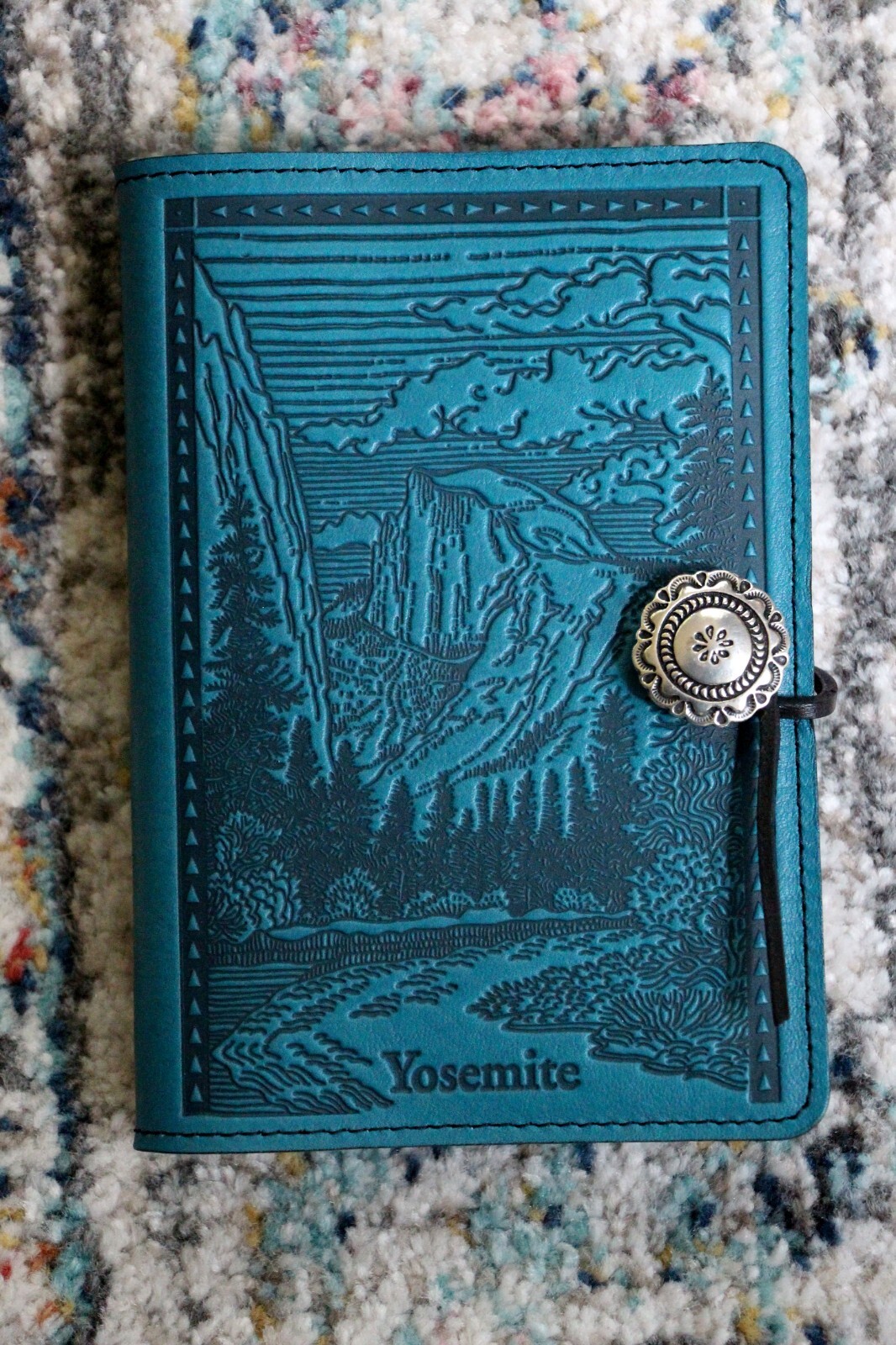 Oberon Design Leather Small Journal Cover – YOSEMITE HALF DOME in BLUE