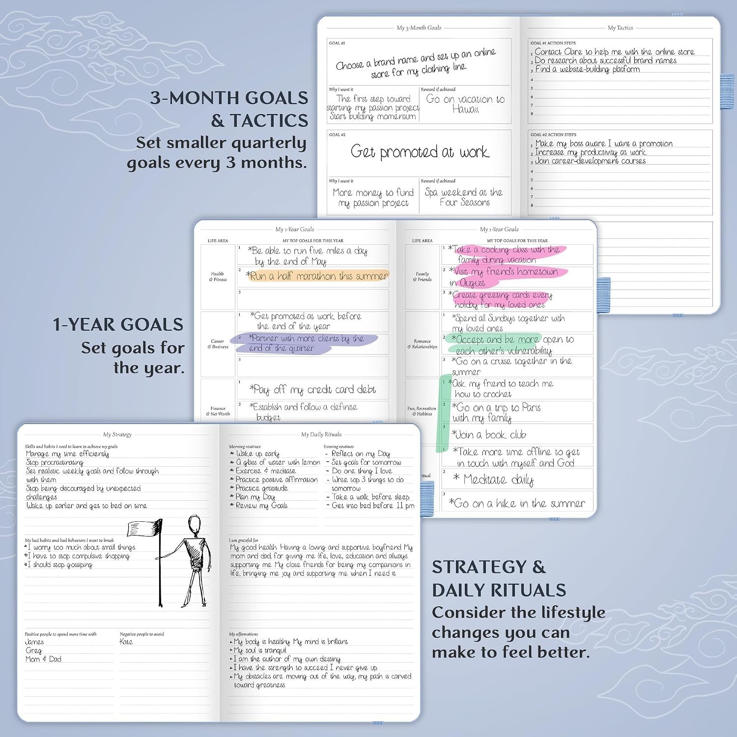 Legend Undated Weekly Planner – Goal Planner Journal & Organizer Notebook – A…
