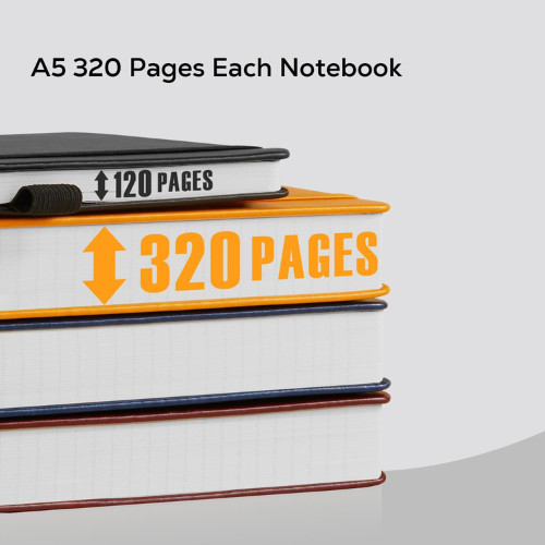 Hardcover Lined Notebook Journal for Writing 320 Pages Leather Thick College