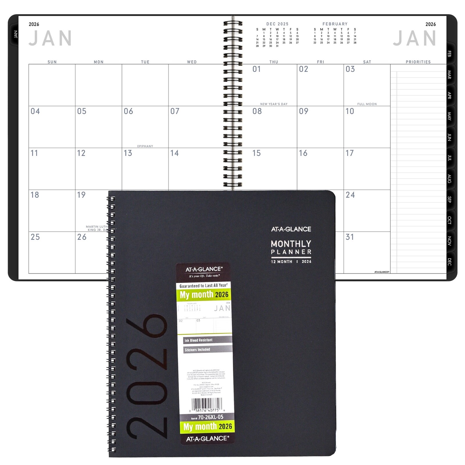 2026 At-A-Glance 70-26XL-05 Large Monthly Planner, 9 x 11″