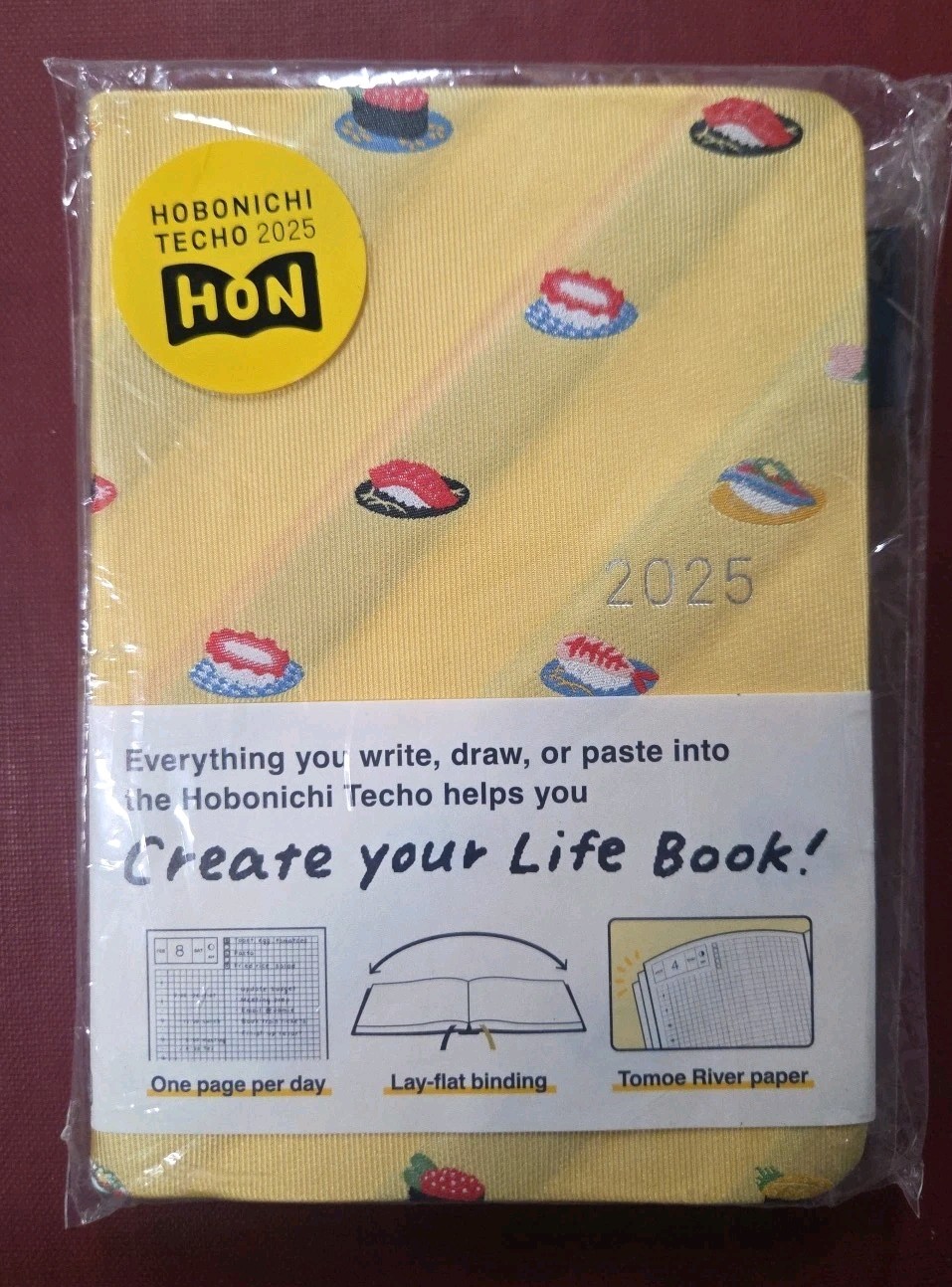 Notebook 2025 HON Tie & Chief/SUSHI A6/1 page per day/January/Starts on Monday