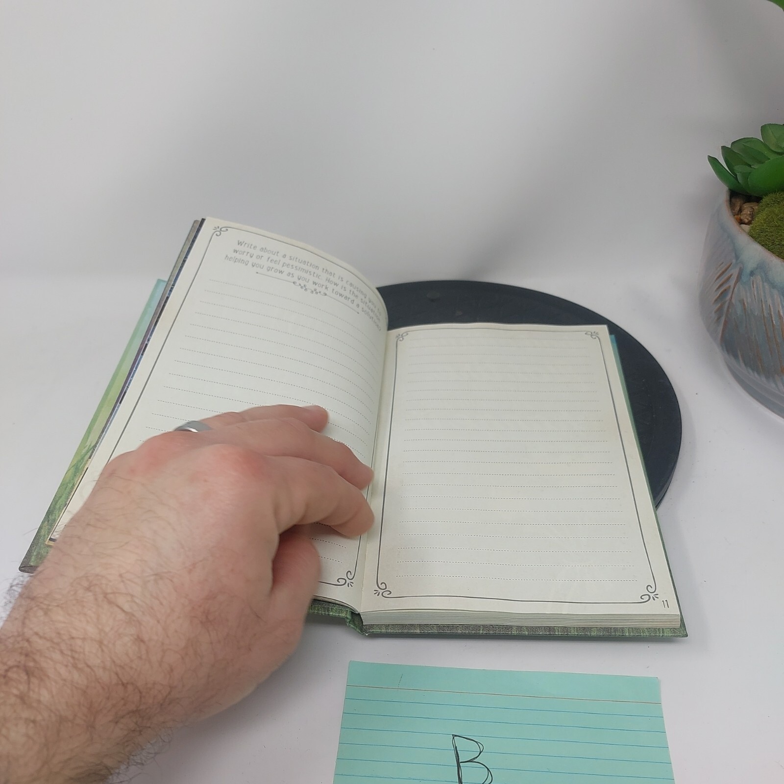 Guided Positivity Journal by 5 inches X 8 inch The Grass is Green Enough UNUSED