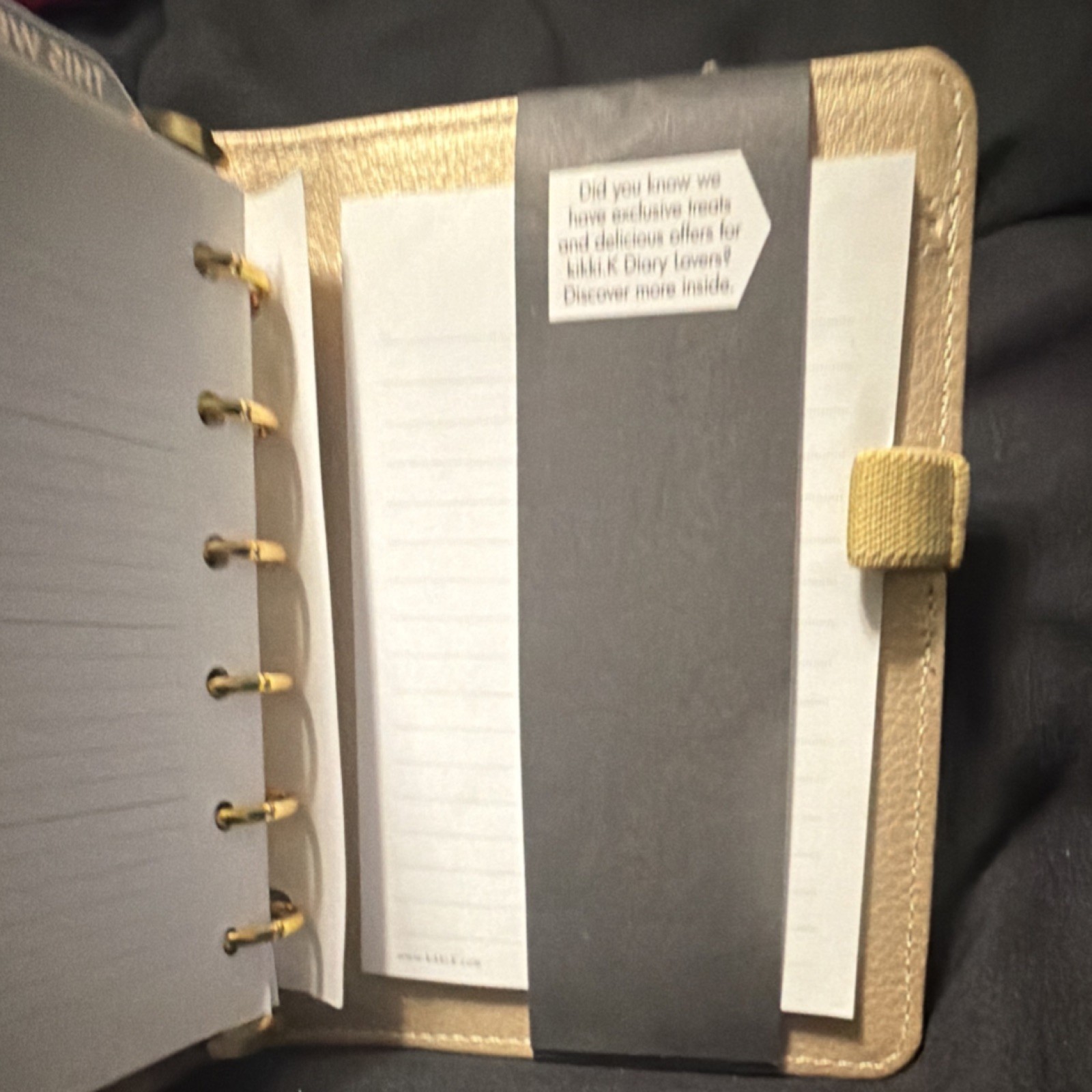 kikki.K Gold Weekly Monthly Refillable Organizer Planner with Card Pockets