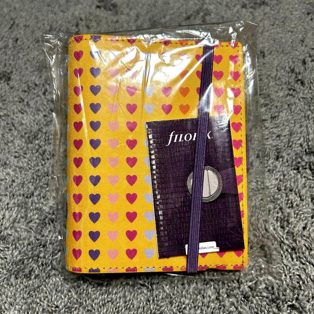 Filofax Pocket Organizer 2010 Limited Color Yellow Heart Pattern Purple