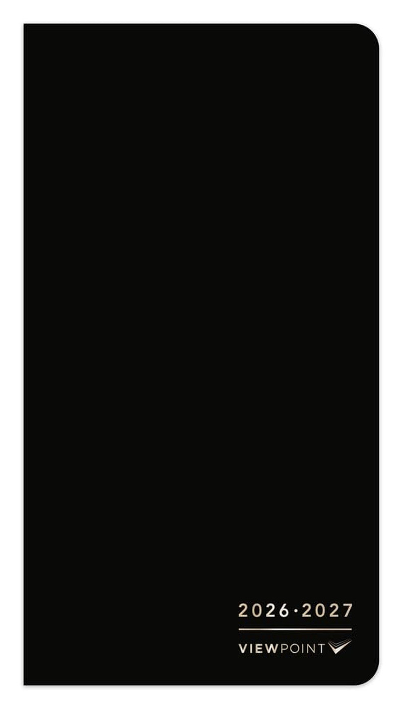 Viewpoint Black | 2026-2027 3.5 X 6.5 Inch Two Year Monthly Pocket Planner Calen
