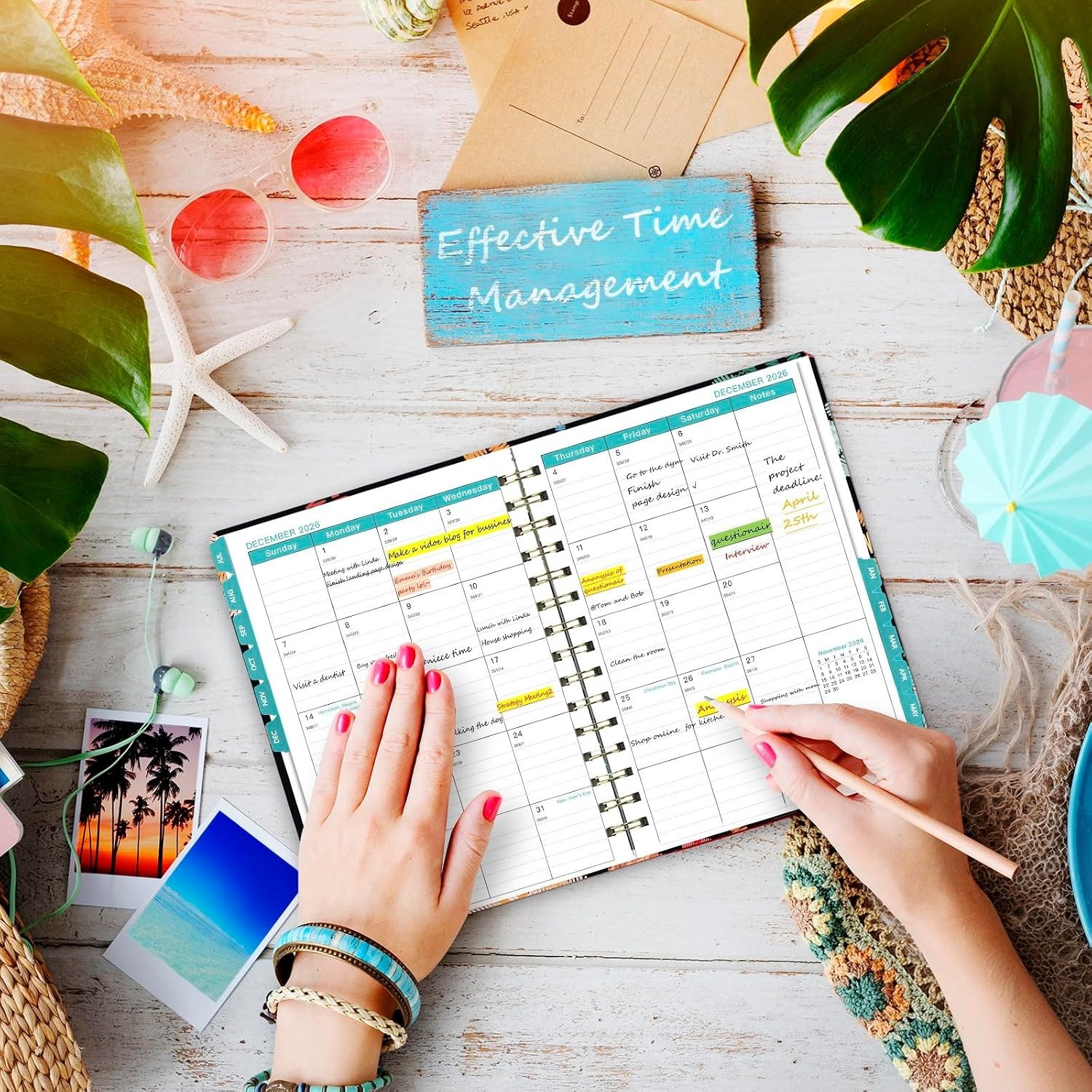 2026-2027 Planning Made Easy – Organizer with Stickers & Inner Pocket, 144 Pages