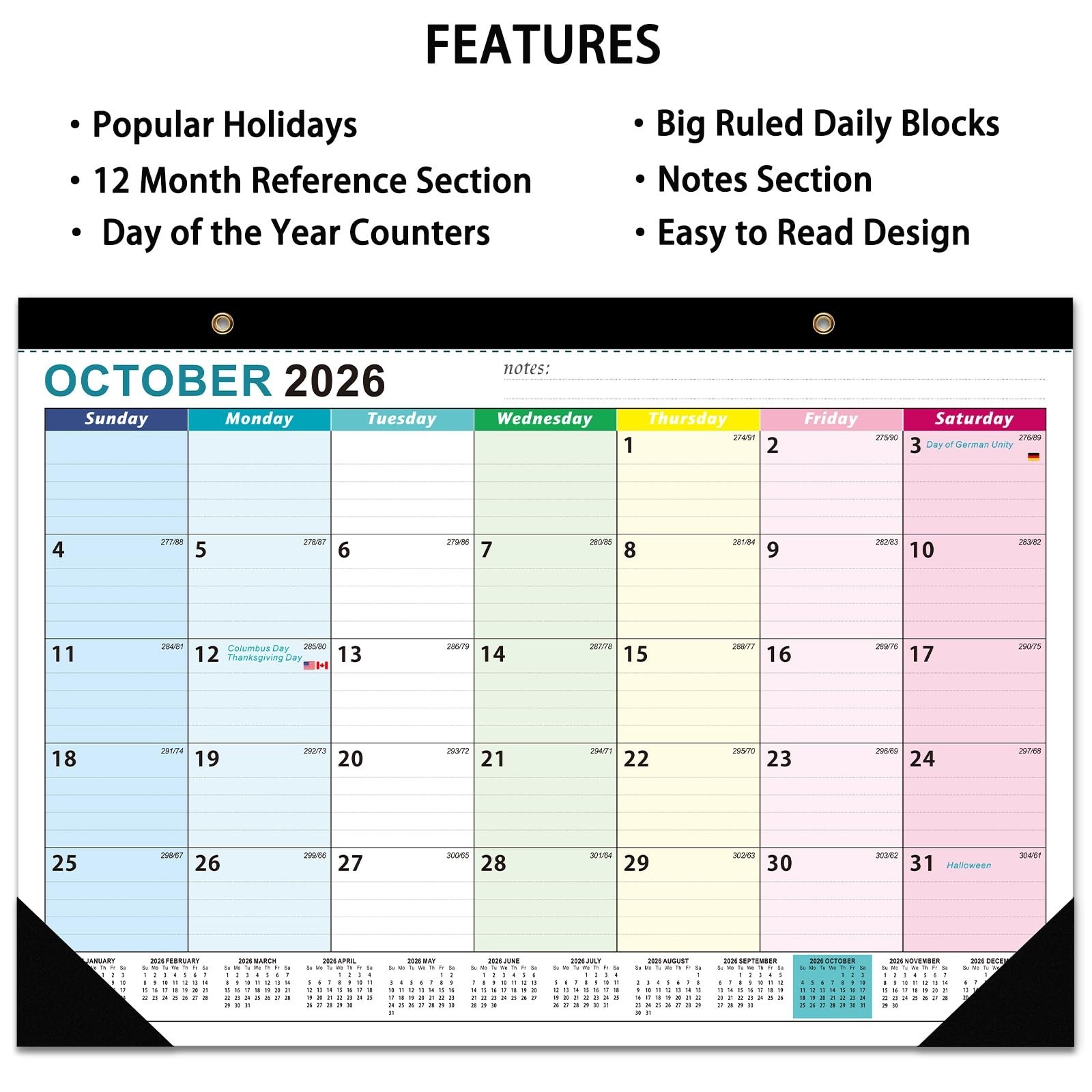 Desk Calendar 2026-2027 – 18 Month Desk Calendar july 2026-2027 Dec, 17″ x 12…