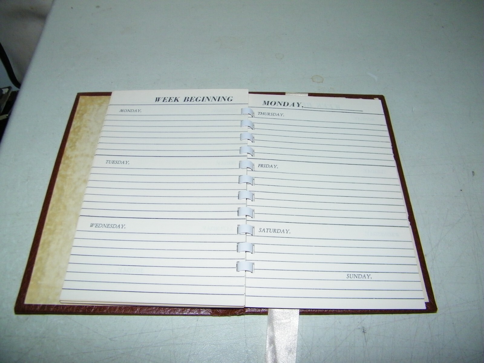Vintage Brown Appointment Book Daily Planner Diary Any Year Day To Day Made USA