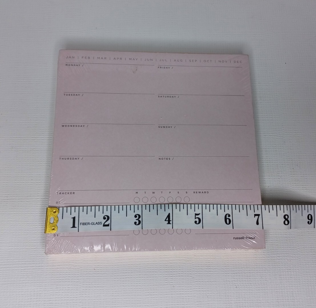 Russell + Hazel 7″ Square Weekly Planning Planner Refill Pad Rose Gold Gilt Edge