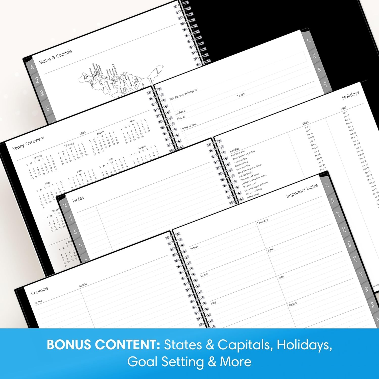Effortless Planning: 2026-2027 8″ x 10″ Monthly Calendar with Flexible Cover